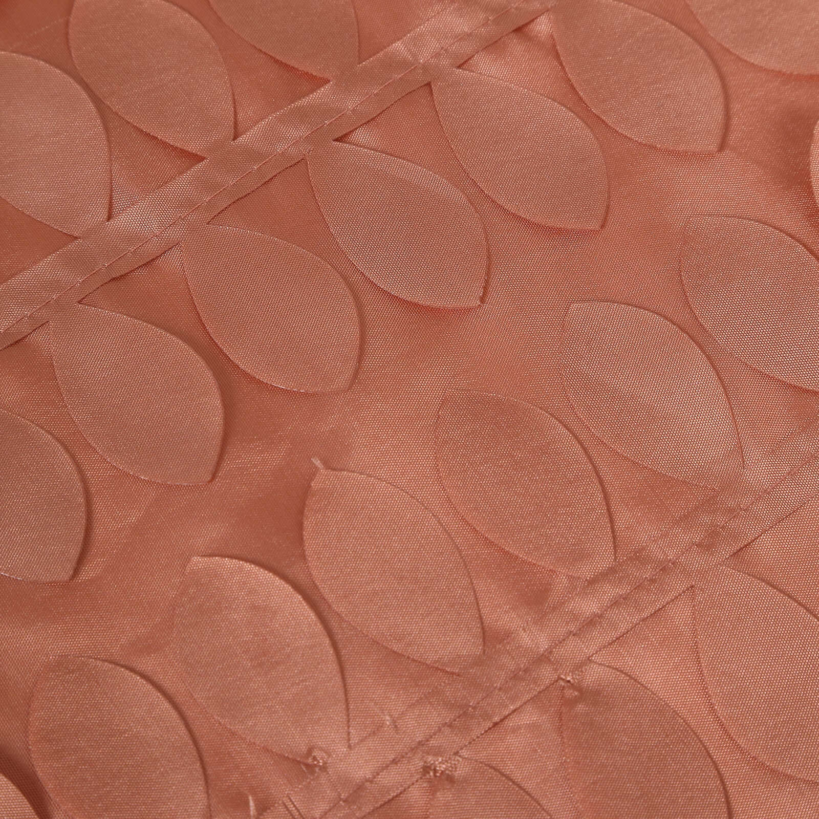 Taffeta Fabric Table Runner 12"x108" Terracotta (Rust) - 3D Leaf Petal Table Decor - Image 11