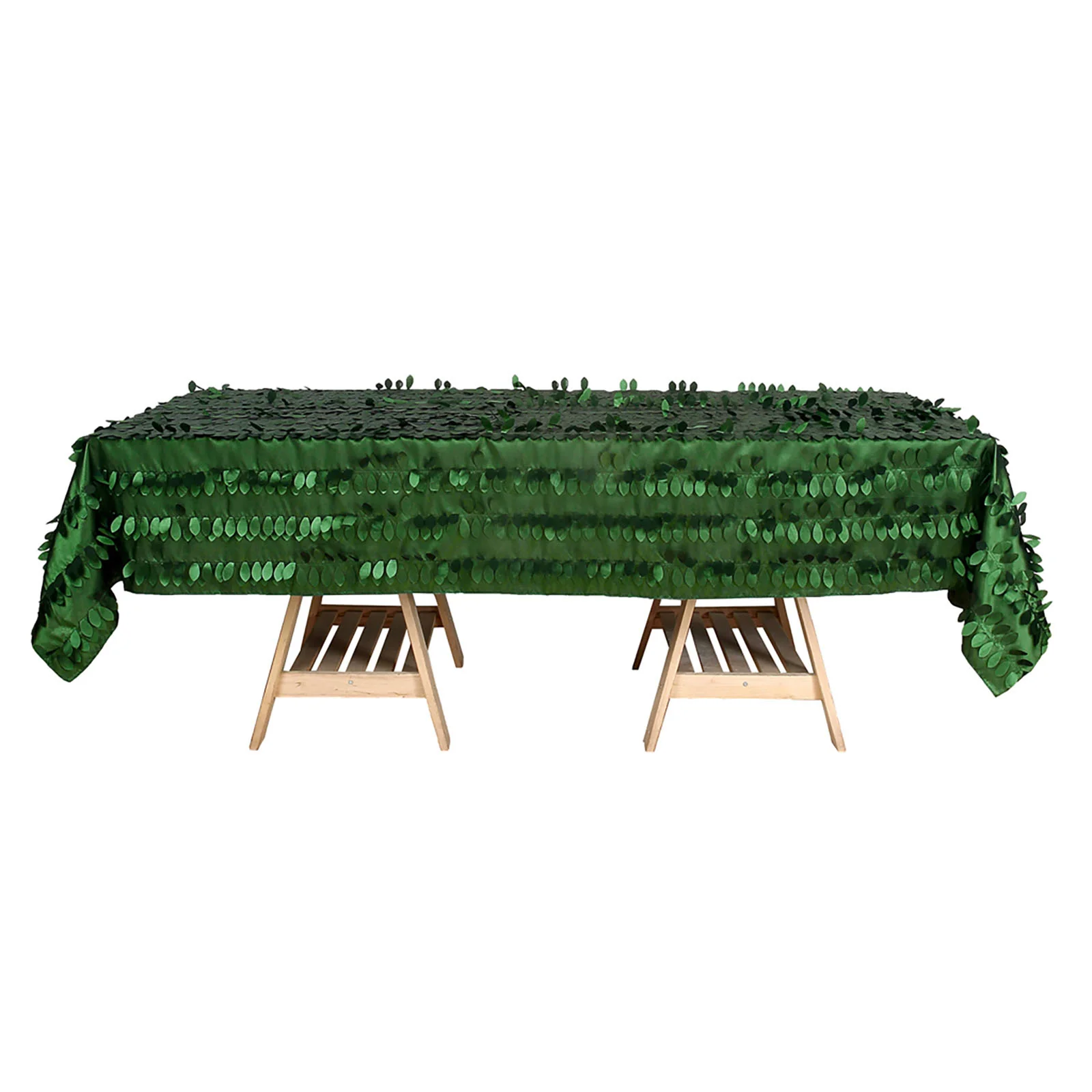 Taffeta Rectangle Tablecloth 60"x102" Green 3D Leaf Petal Design for Upscale Gatherings - Image 7