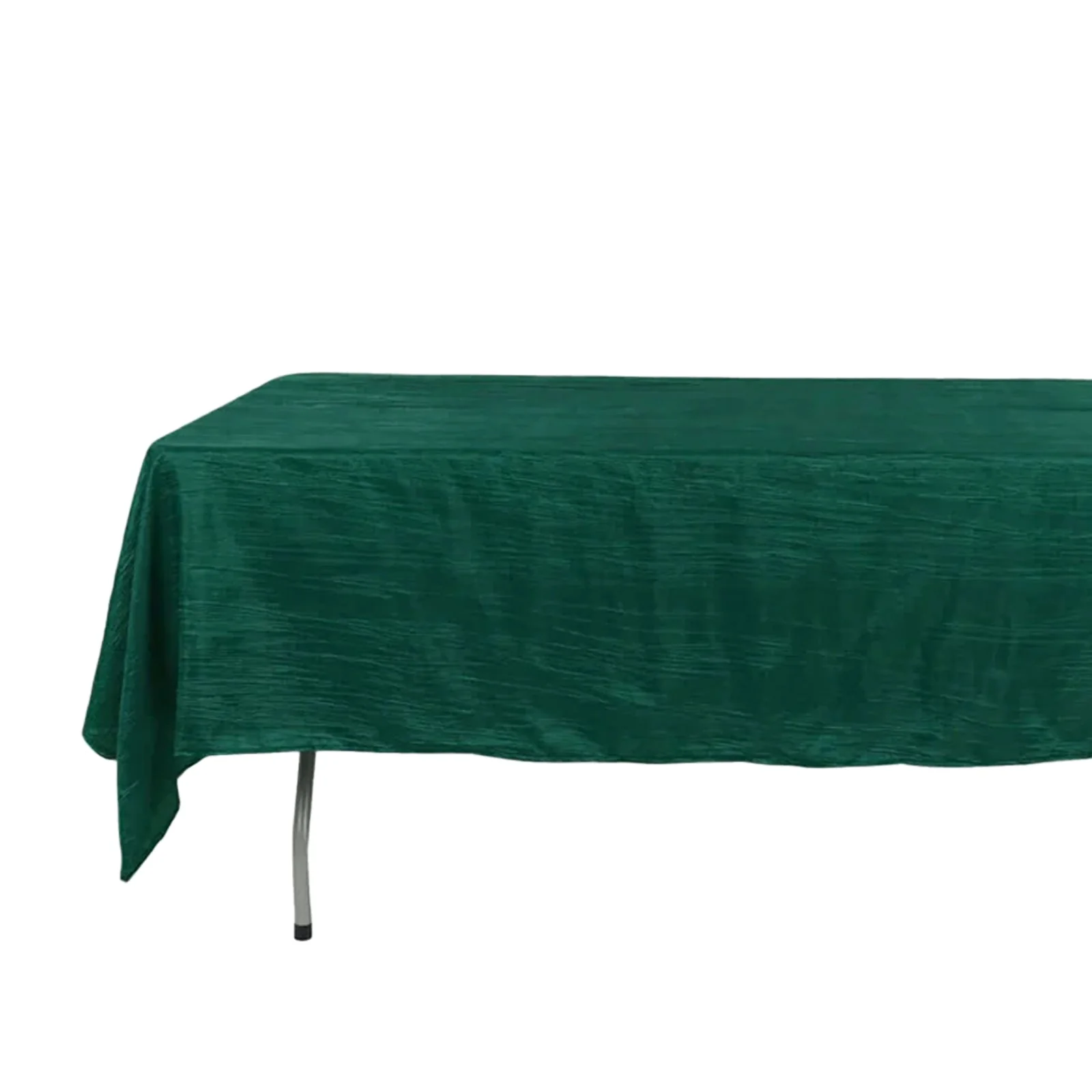Taffeta Rectangle Tablecloth 60"x102" Hunter Emerald Green Accordion Crinkle Table Cover