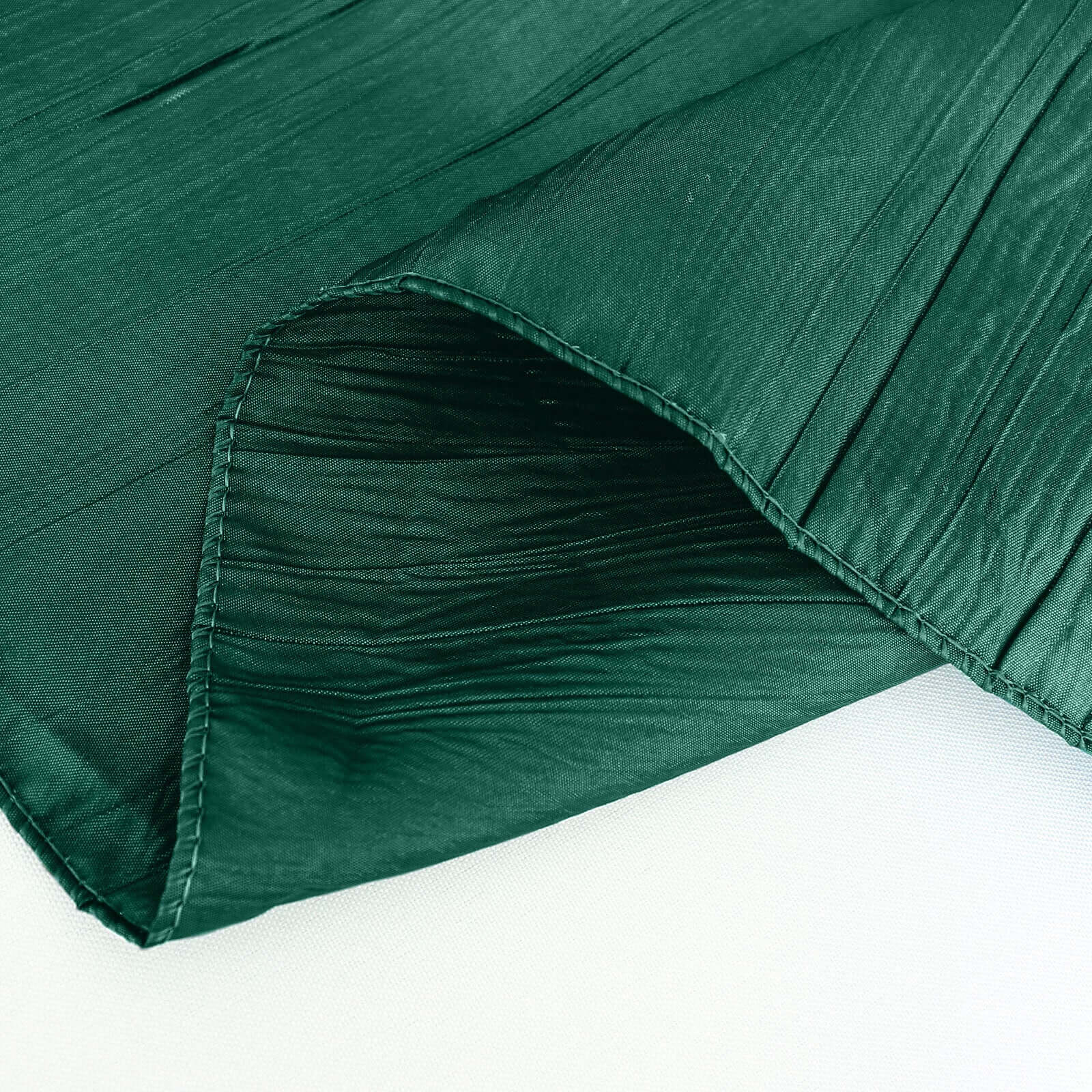 Taffeta Rectangle Tablecloth 60"x102" Hunter Emerald Green Accordion Crinkle Table Cover - Image 17