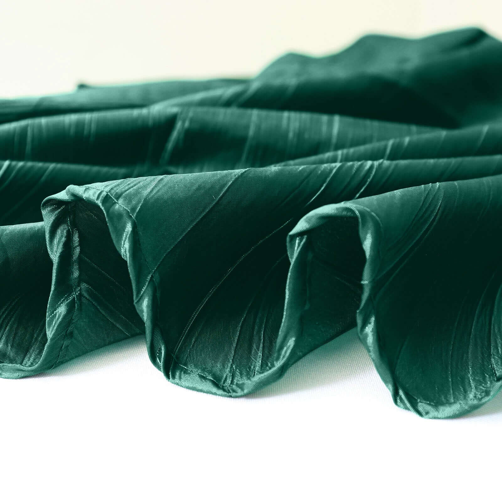 Taffeta Rectangle Tablecloth 60"x102" Hunter Emerald Green Accordion Crinkle Table Cover - Image 18