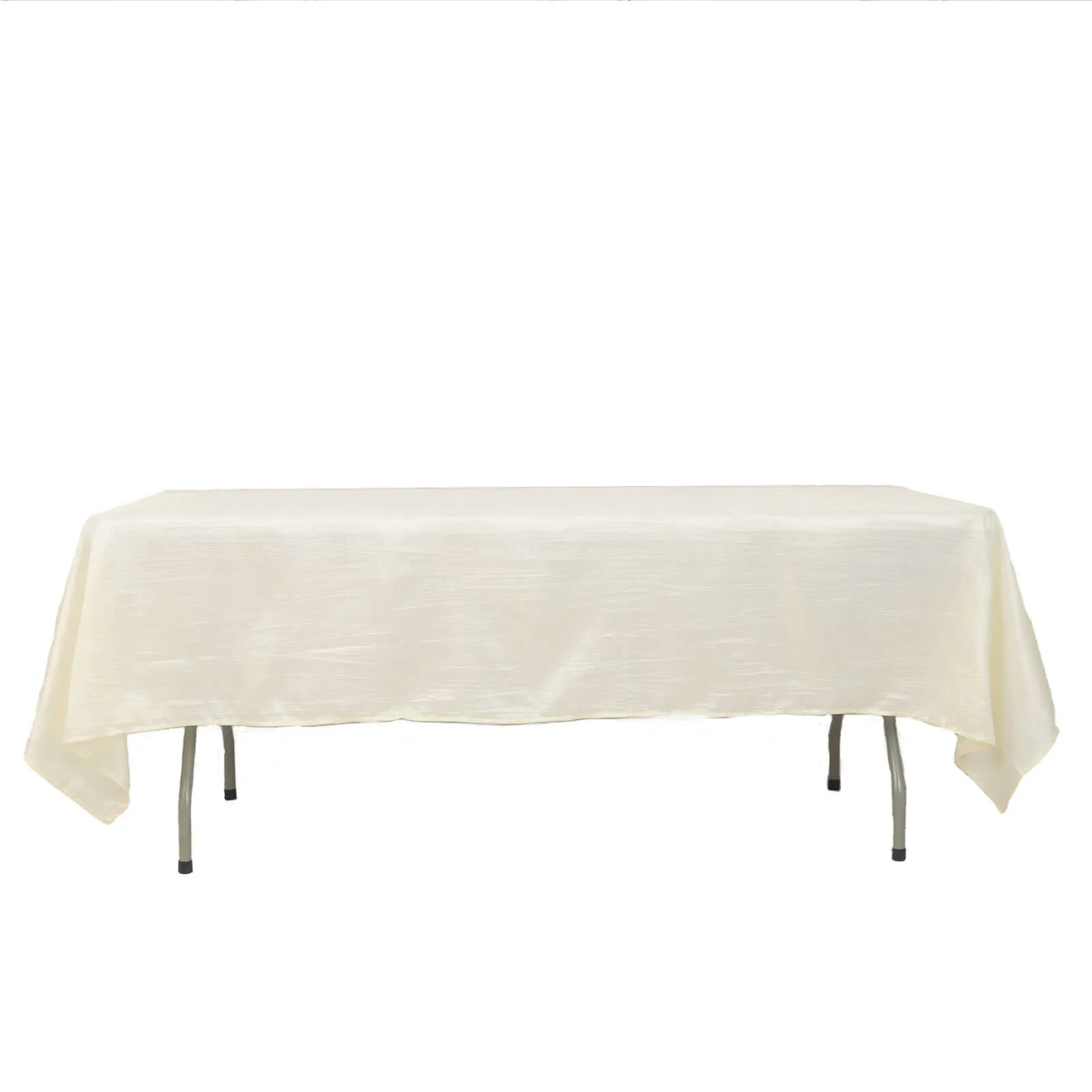 Taffeta Rectangle Tablecloth 60"x102" Ivory Accordion Crinkle Table Cover - Image 6