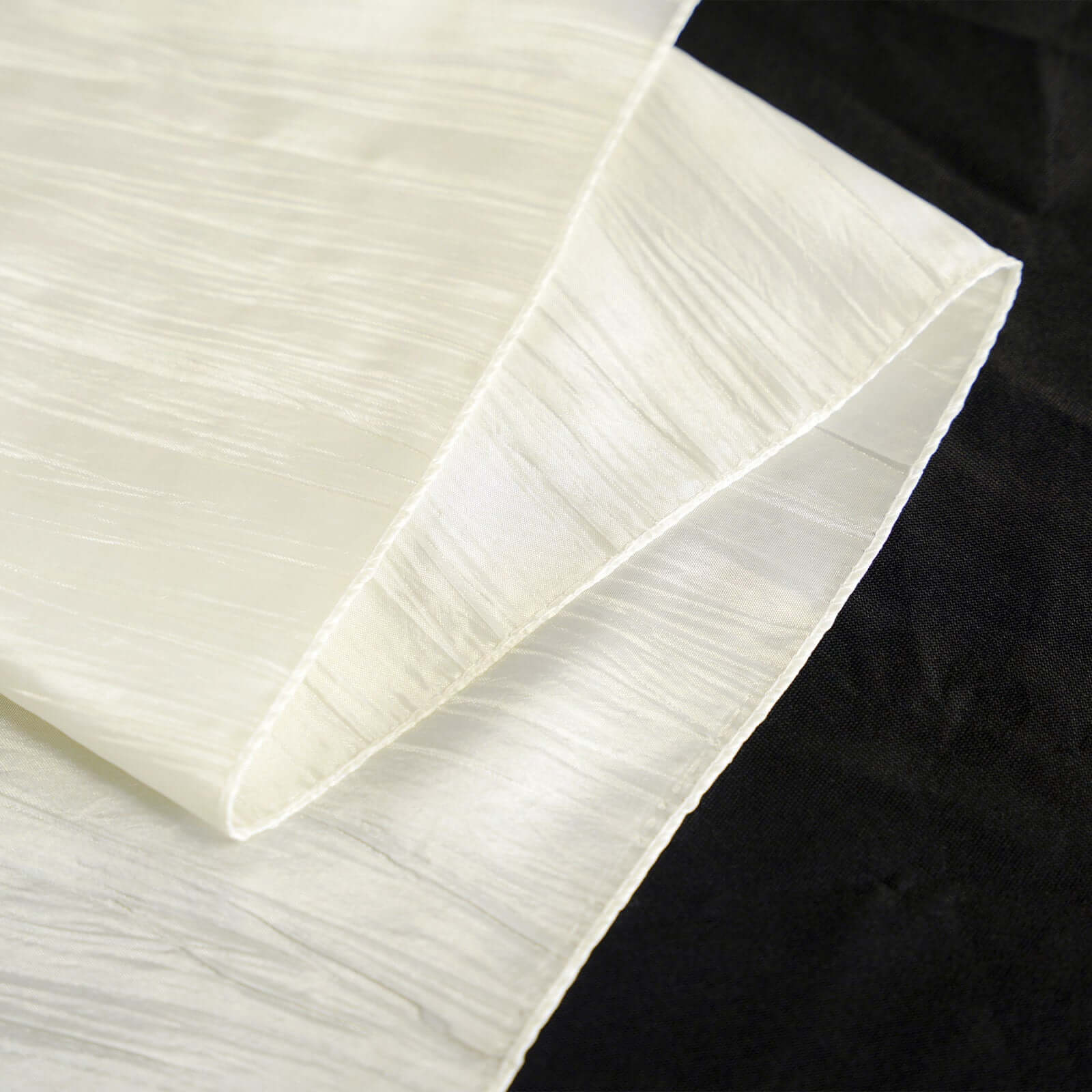 Taffeta Rectangle Tablecloth 60"x102" Ivory Accordion Crinkle Table Cover - Image 8