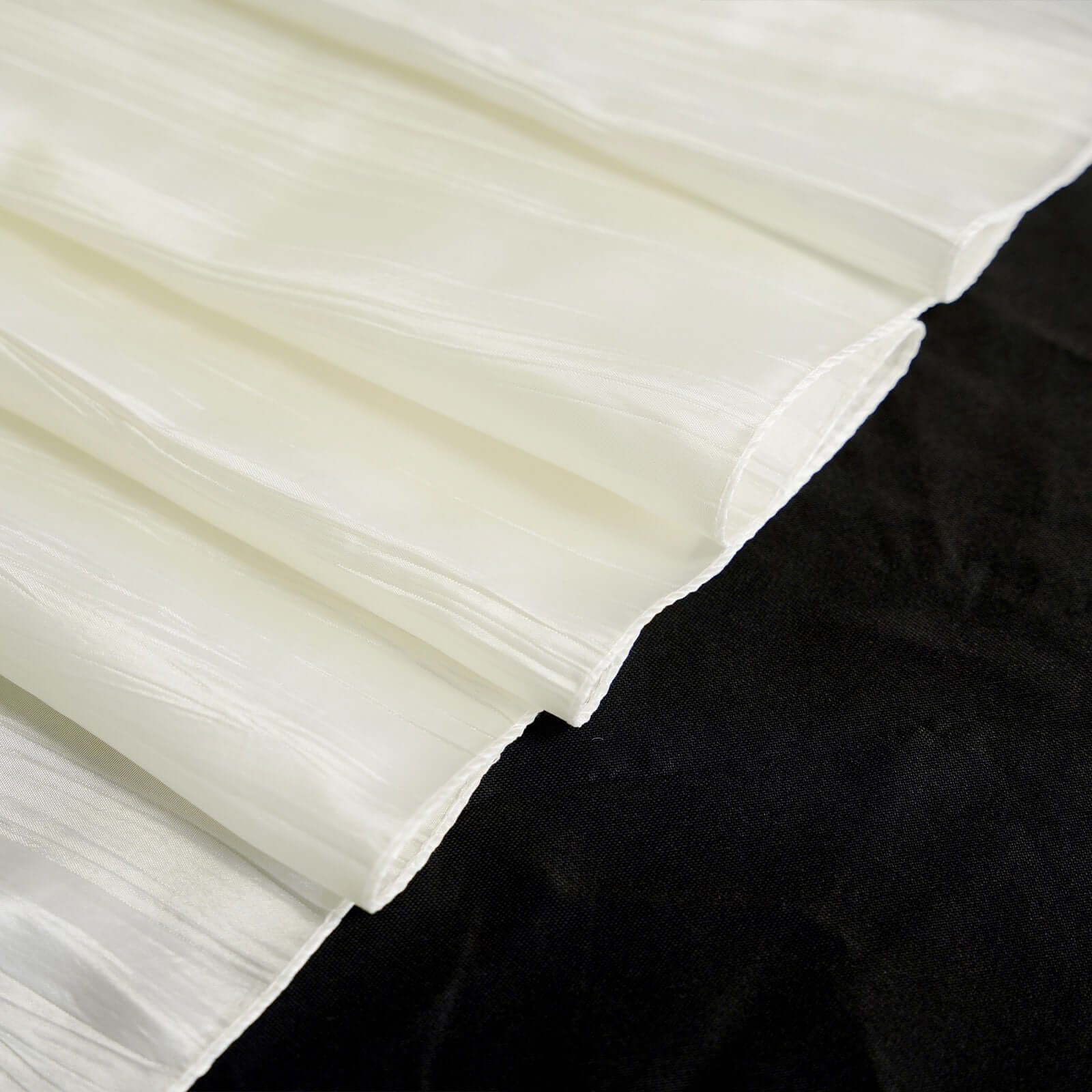 Taffeta Rectangle Tablecloth 60"x102" Ivory Accordion Crinkle Table Cover - Image 9