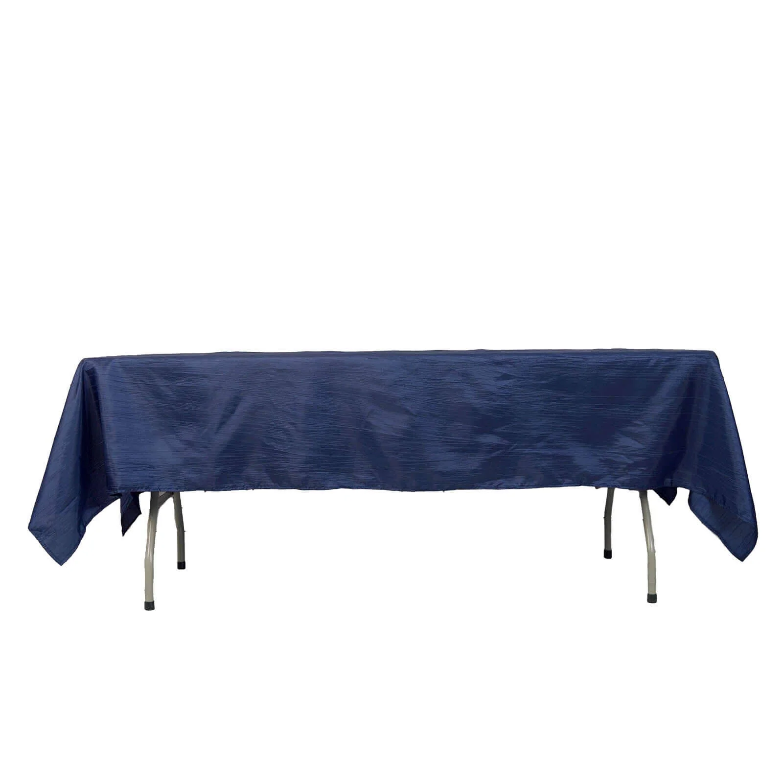 Taffeta Rectangle Tablecloth 60"x102" Navy Blue Accordion Crinkle Table Cover - Image 6
