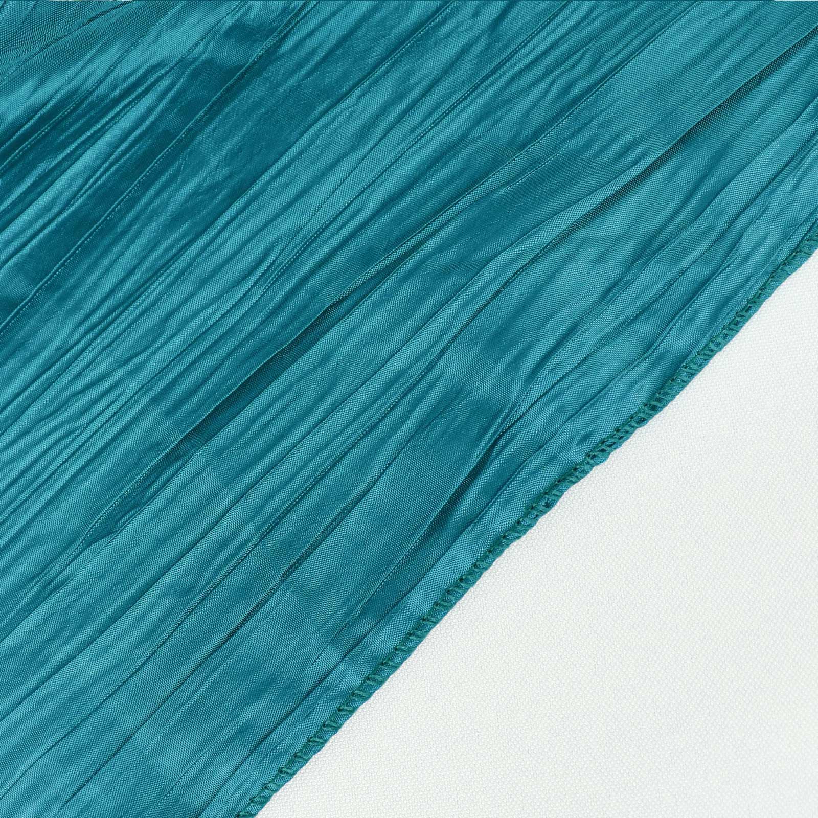 Taffeta Rectangle Tablecloth 60"x102" Teal Accordion Crinkle Table Cover - Image 16