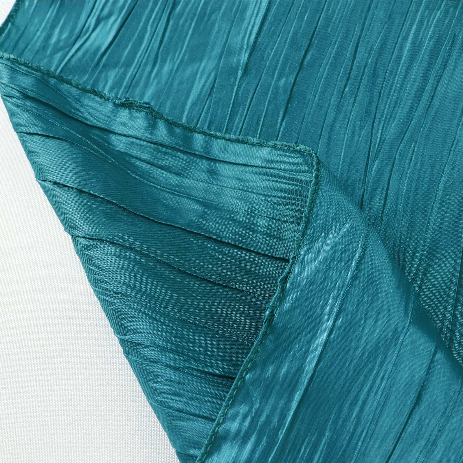 Taffeta Rectangle Tablecloth 60"x102" Teal Accordion Crinkle Table Cover - Image 17