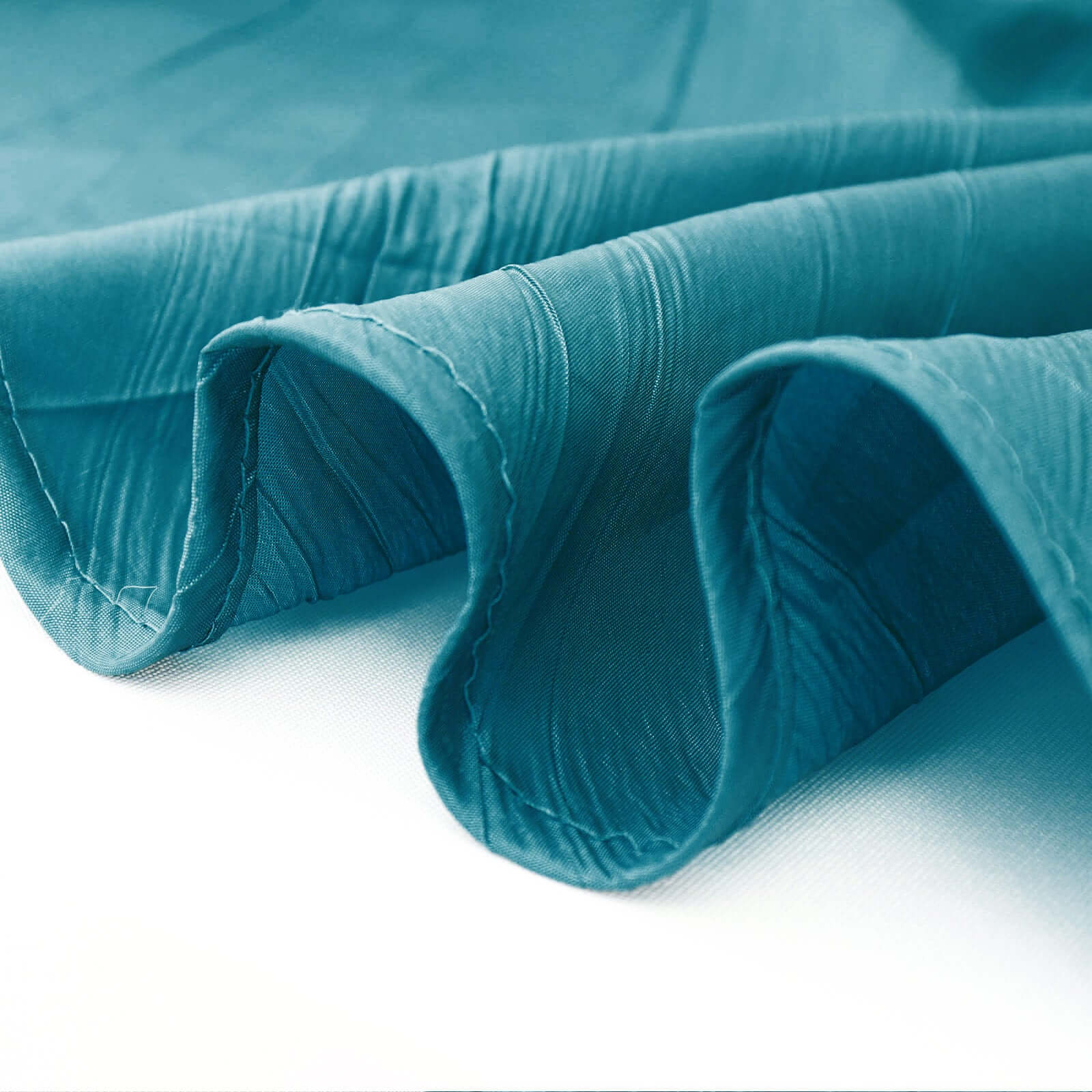 Taffeta Rectangle Tablecloth 60"x102" Teal Accordion Crinkle Table Cover - Image 19