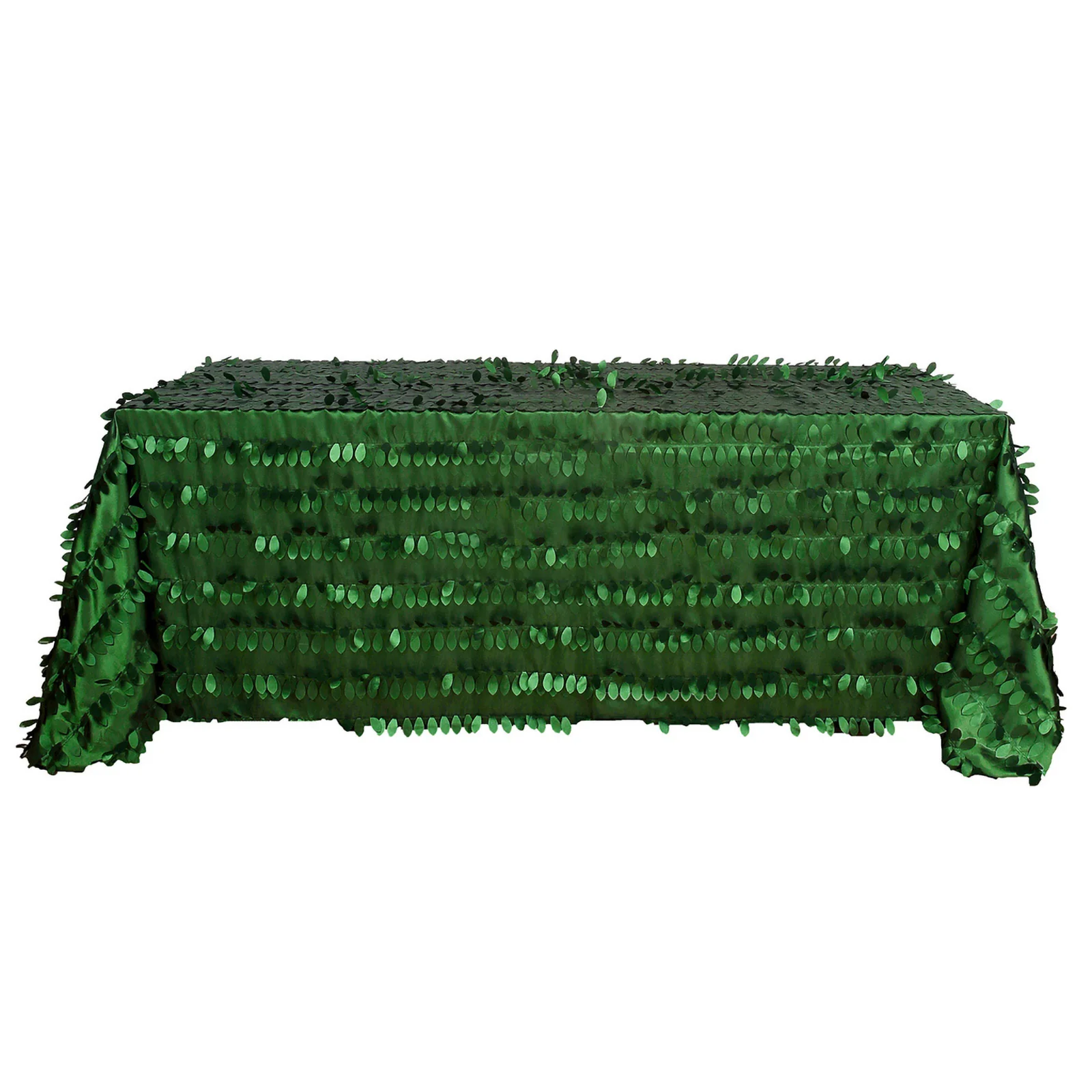 Taffeta Rectangle Tablecloth 90"x132" Green - 3D Leaf Petal Seamless Table Cover - Image 6