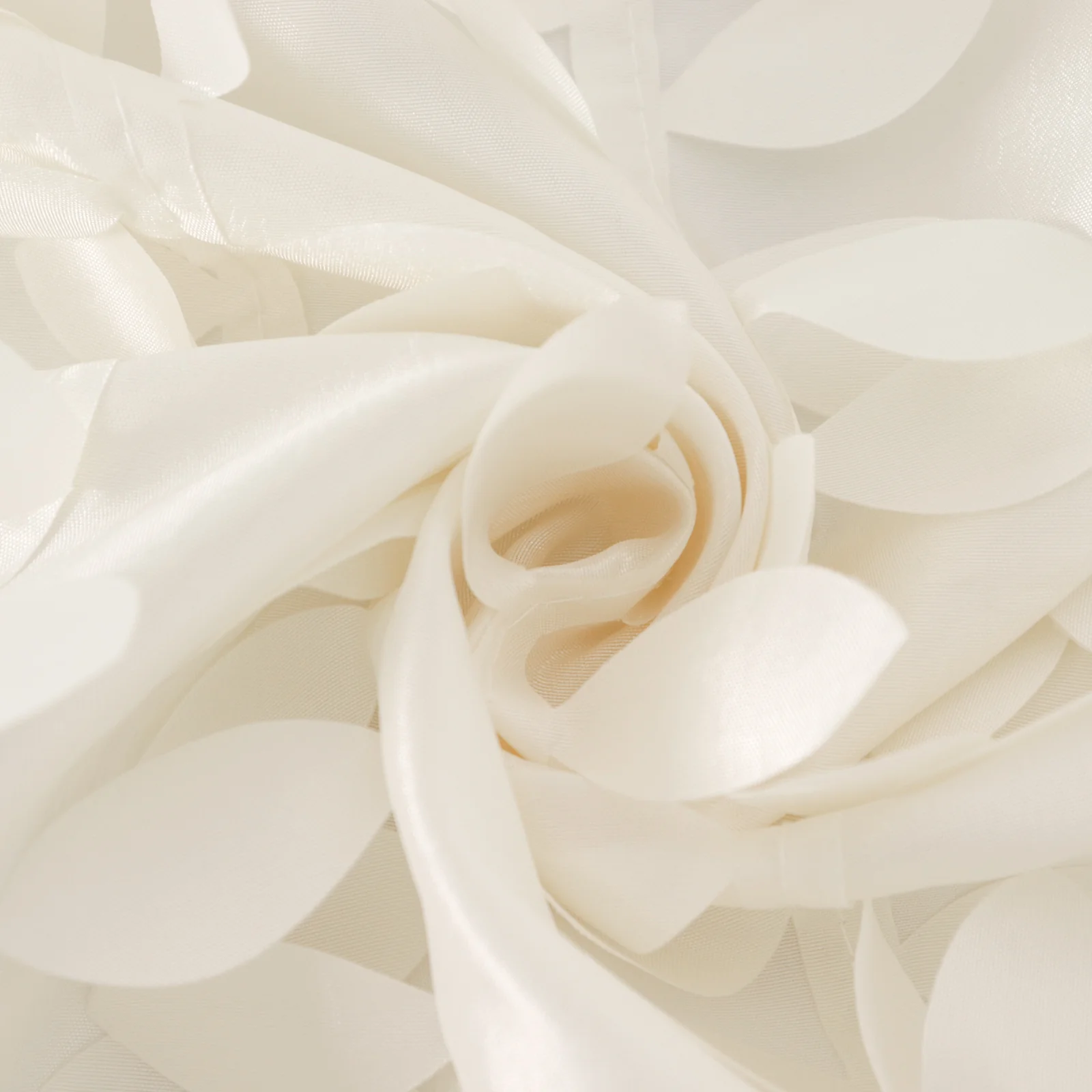 Taffeta Rectangle Tablecloth 90"x132" Ivory - 3D Leaf Petal Seamless Table Cover - Image 9