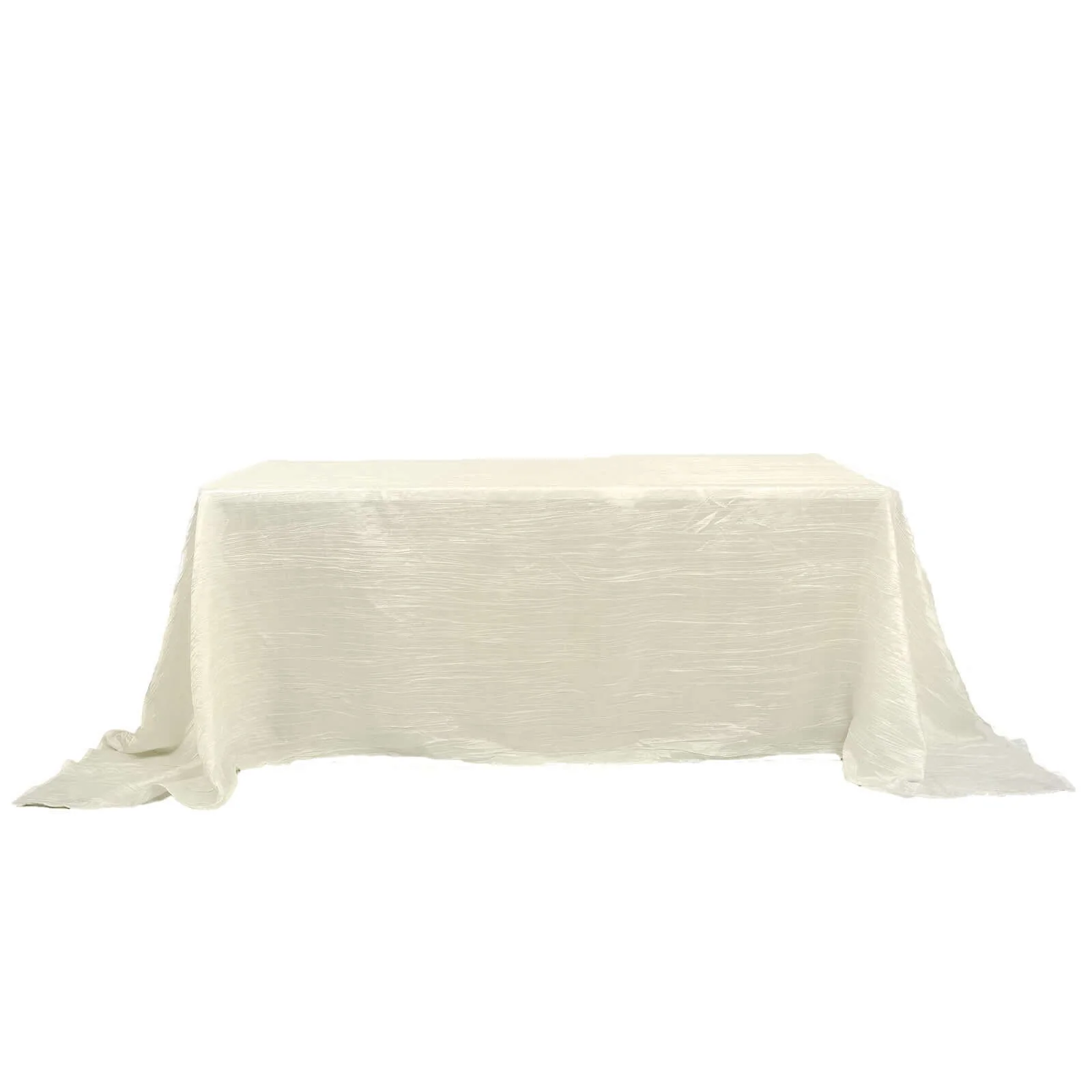 Taffeta Rectangle Tablecloth 90"x132" Ivory with Accordion Crinkle Design - Seamless Finish - Image 10