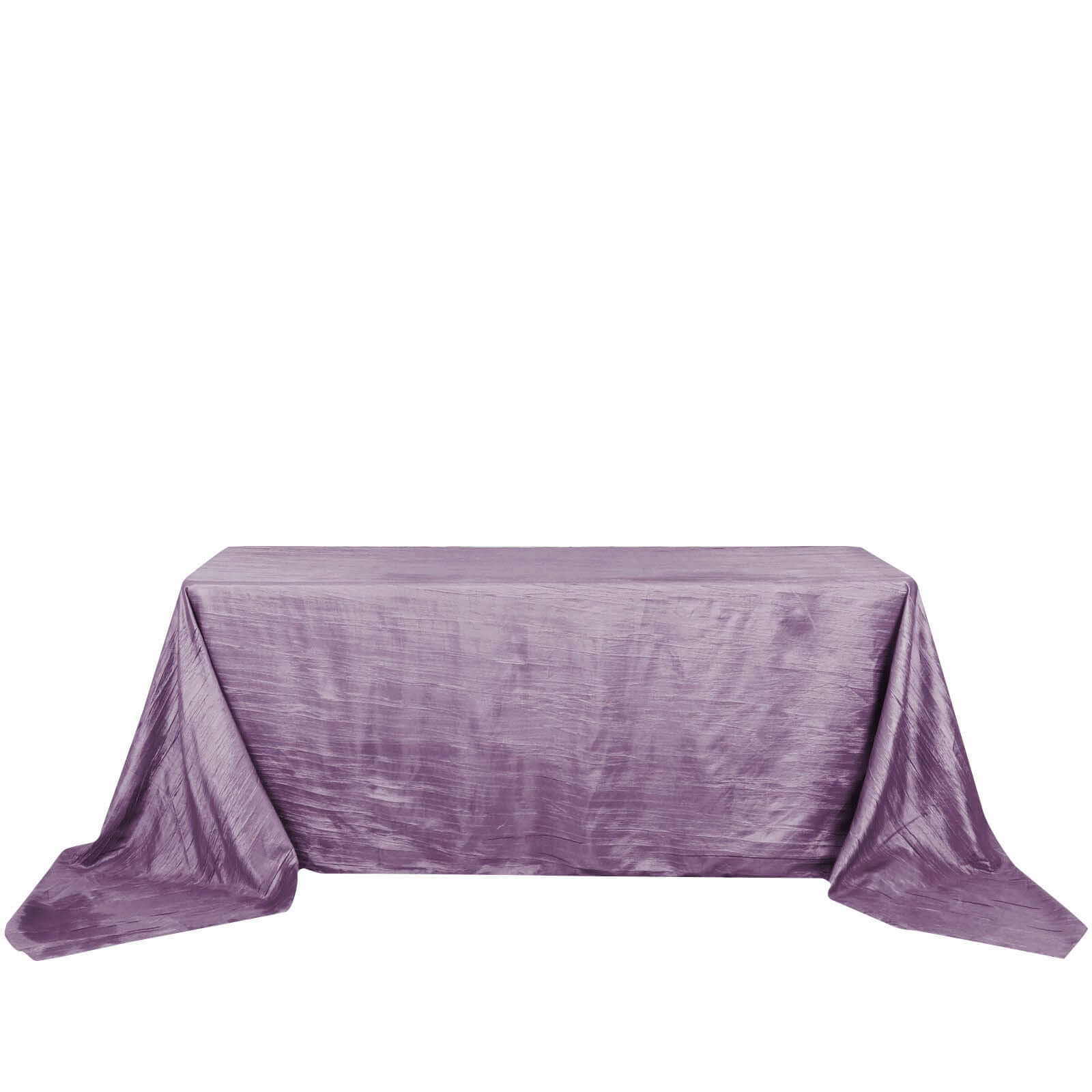 Taffeta Rectangle Tablecloth 90"x132" Violet Amethyst with Accordion Crinkle Design - Seamless Finish - Image 8