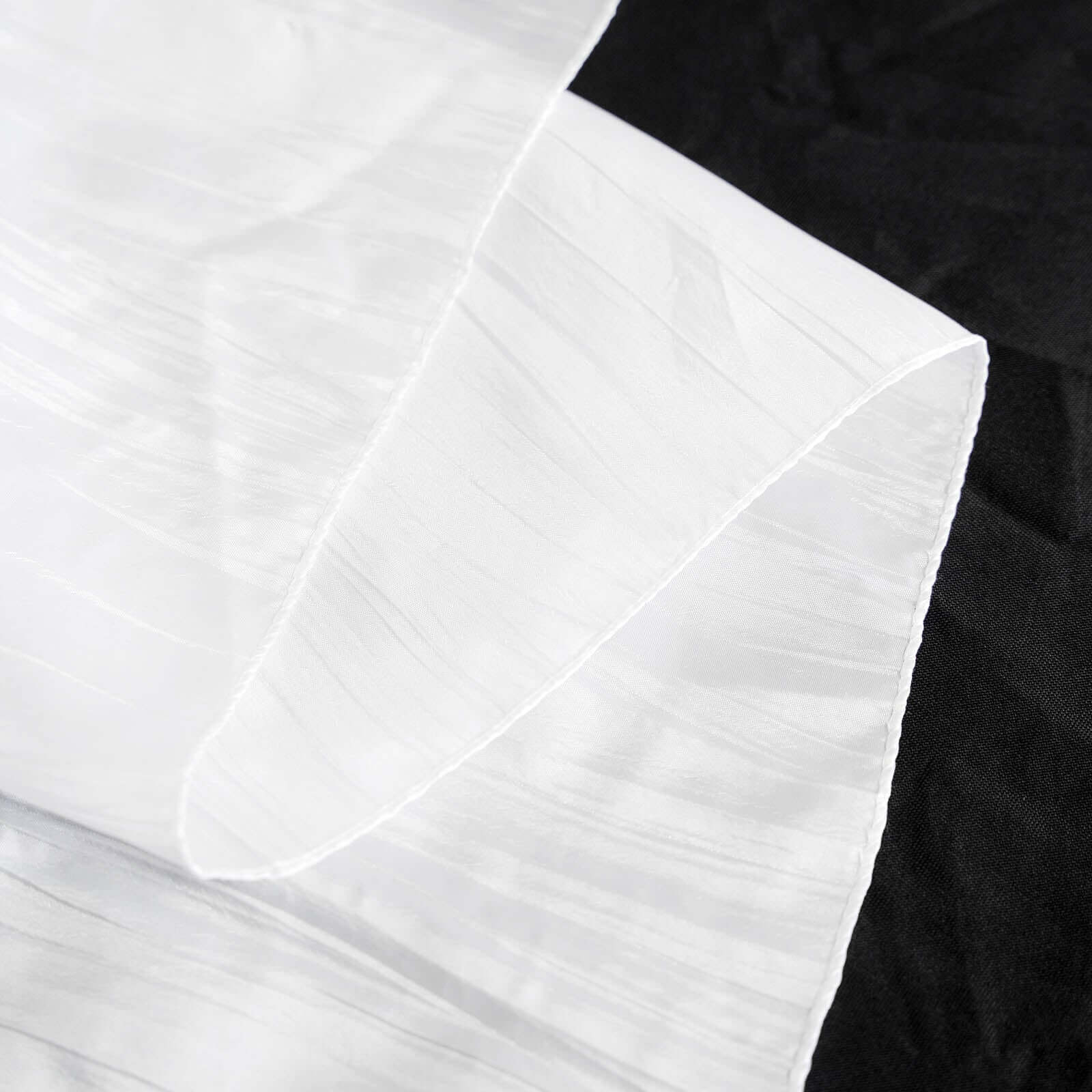 Taffeta Rectangle Tablecloth 90"x132" White with Accordion Crinkle Design - Seamless Finish for Refined Events - Image 8