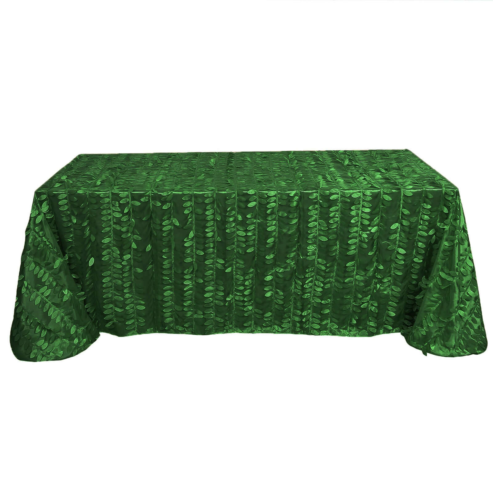 Taffeta Rectangle Tablecloth 90"x156" Green - 3D Leaf Petal Seamless Table Cover - Image 7