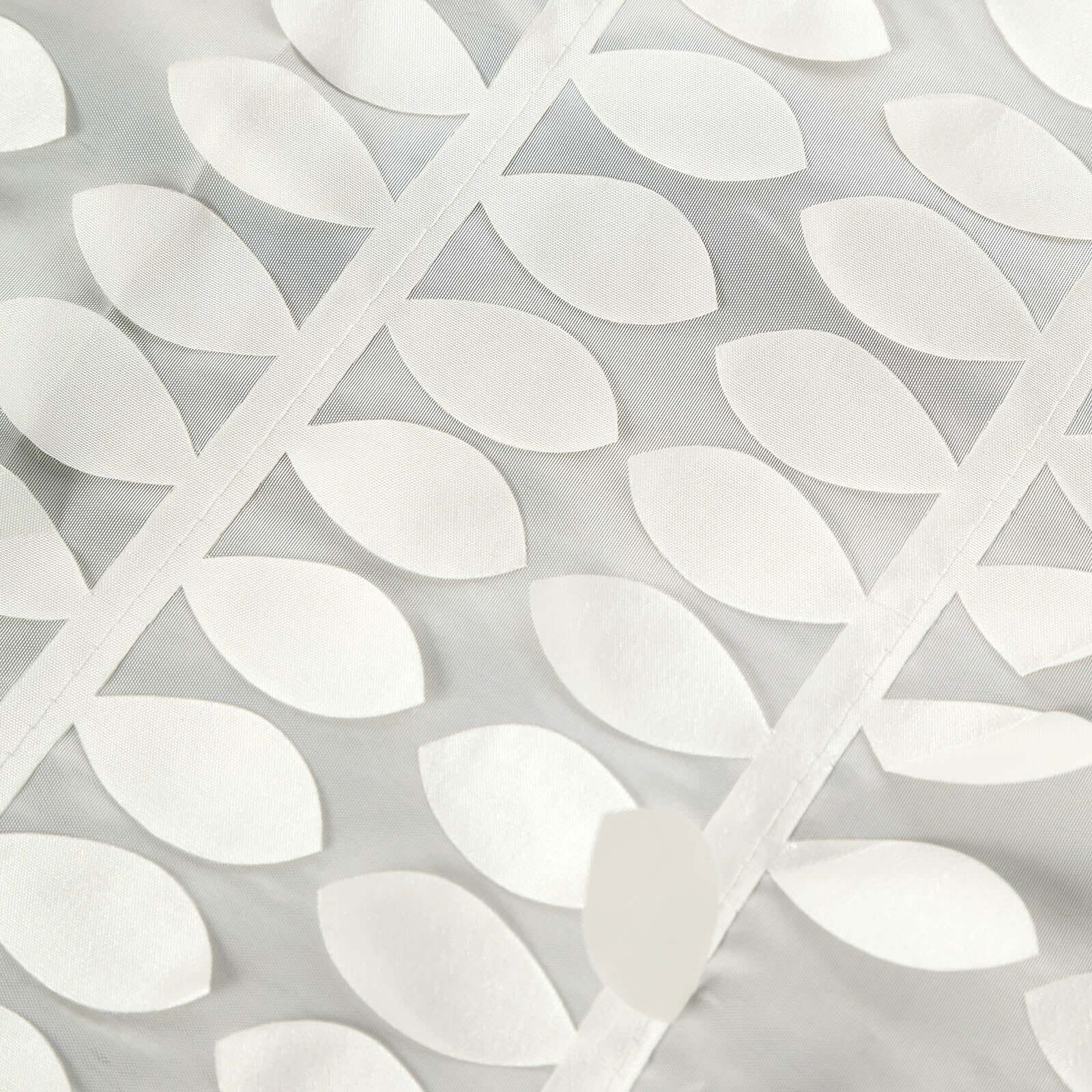 Taffeta Rectangle Tablecloth 90"x156" Ivory - 3D Leaf Petal Seamless Table Cover - Image 7