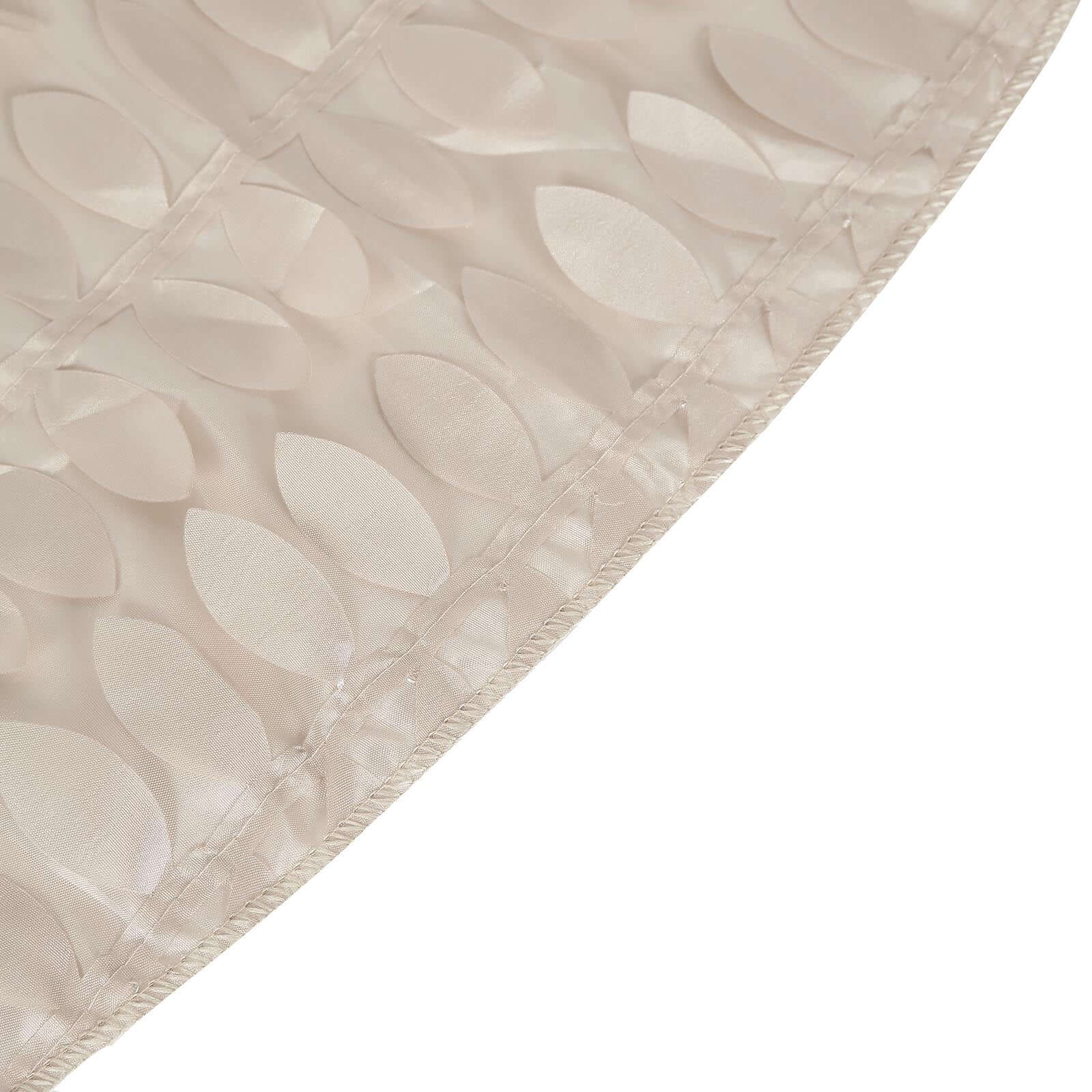 Taffeta Round Tablecloth 120" Beige - 3D Leaf Petal Seamless Table Cover - Image 10