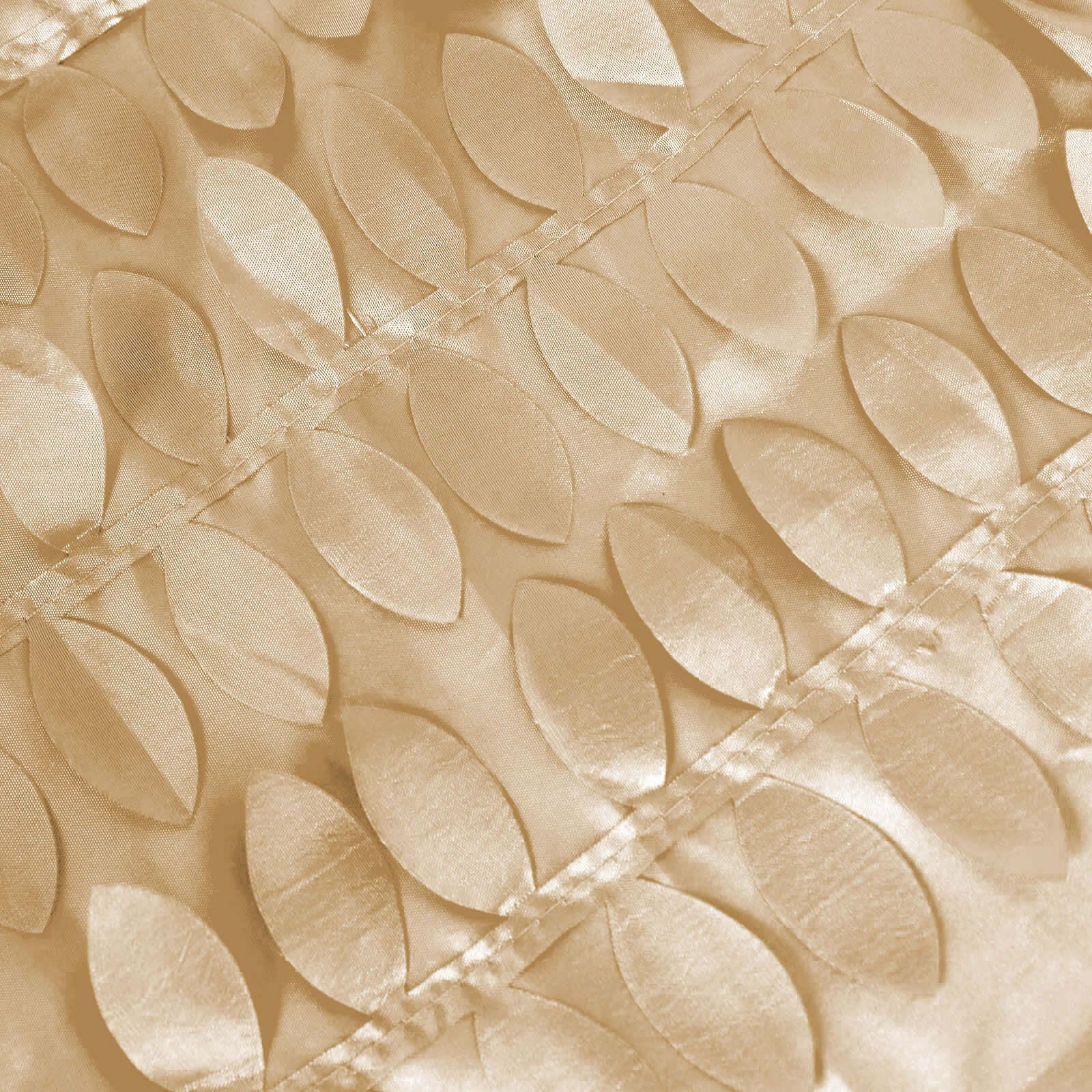 Taffeta Round Tablecloth 120" Champagne - 3D Leaf Petal Seamless Table Cover - Image 11