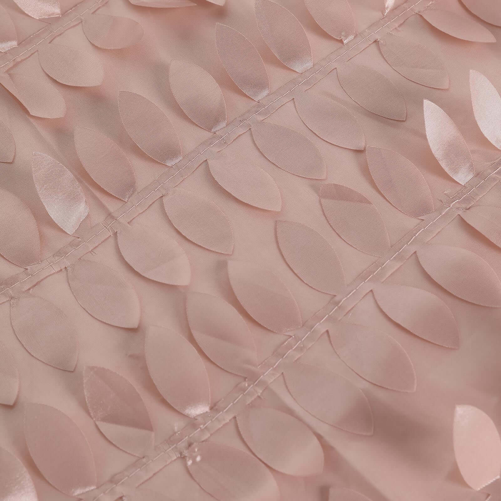 Taffeta Round Tablecloth 120" Dusty Rose - 3D Leaf Petal Seamless Table Cover - Image 11
