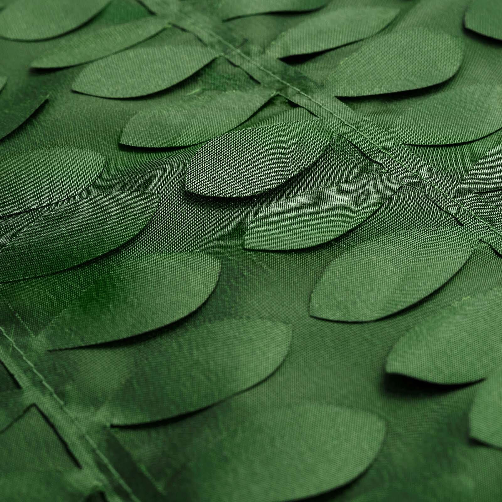 Taffeta Round Tablecloth 120" Green - 3D Leaf Petal Seamless Table Cover - Image 7