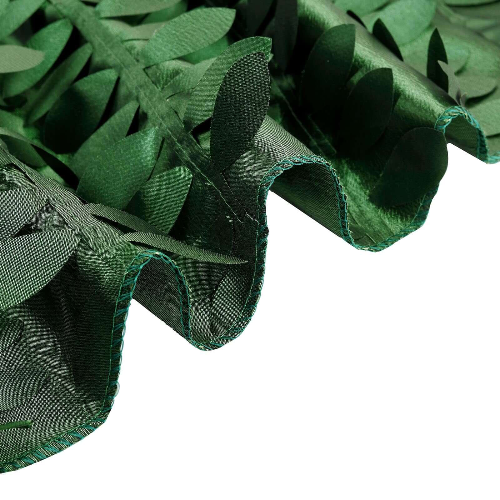 Taffeta Round Tablecloth 120" Green - 3D Leaf Petal Seamless Table Cover - Image 8