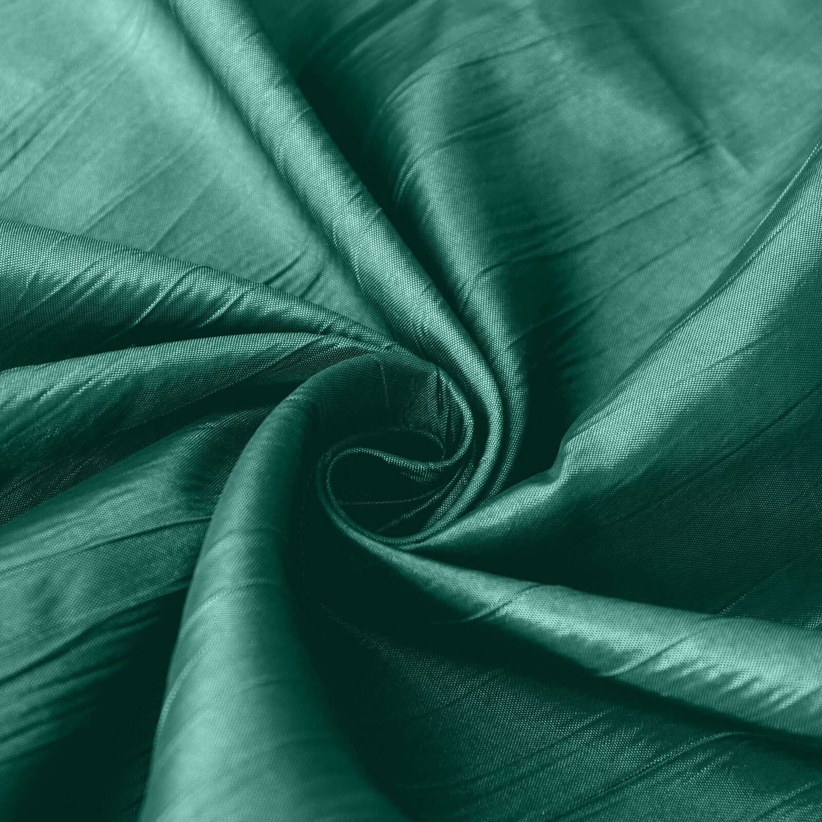Taffeta Round Tablecloth 120" Hunter Emerald Green with Accordion Crinkle Design - Seamless Finish - Image 12