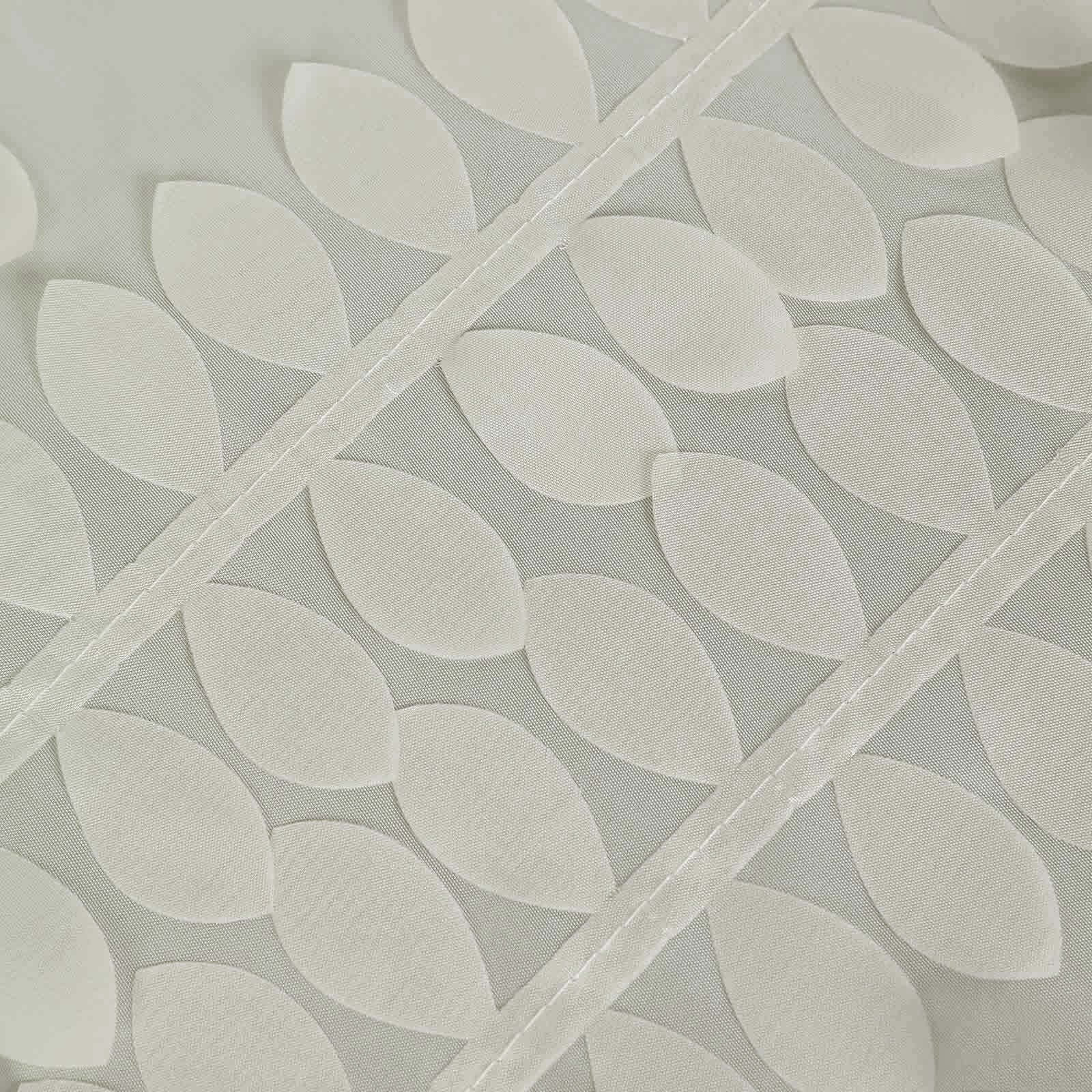 Taffeta Round Tablecloth 120" Ivory - 3D Leaf Petal Seamless Table Cover - Image 8