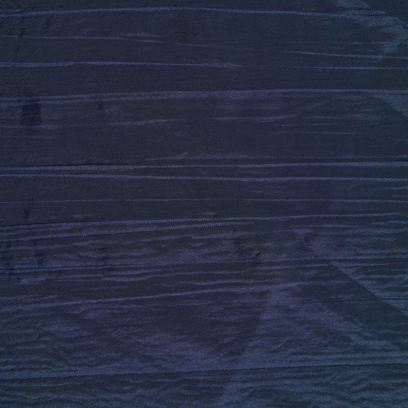 Taffeta Round Tablecloth 120" Navy Blue with Accordion Crinkle Design - Seamless Finish - Image 7