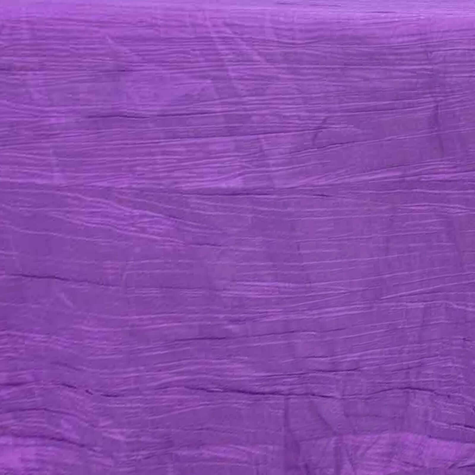 Taffeta Round Tablecloth 120" Purple with Accordion Crinkle Design - Seamless Finish - Image 8