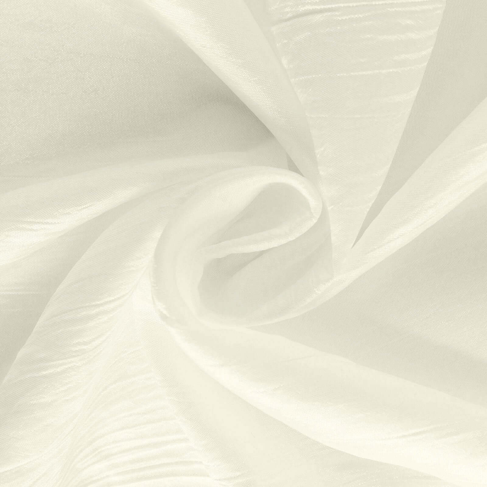 Taffeta Round Tablecloth 132" Ivory Accordion Crinkle Table Cover - Image 8