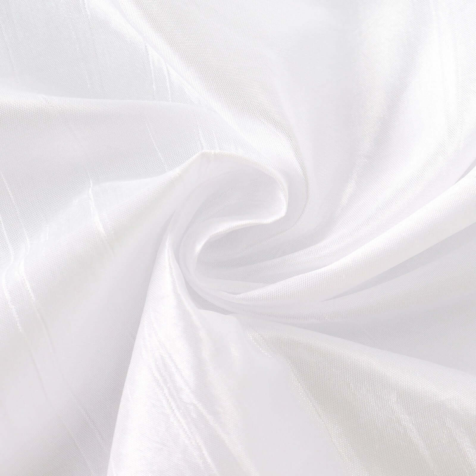 Taffeta Round Tablecloth 132" White with Accordion Crinkle Design - Chic Decor for Celebrations - Image 8