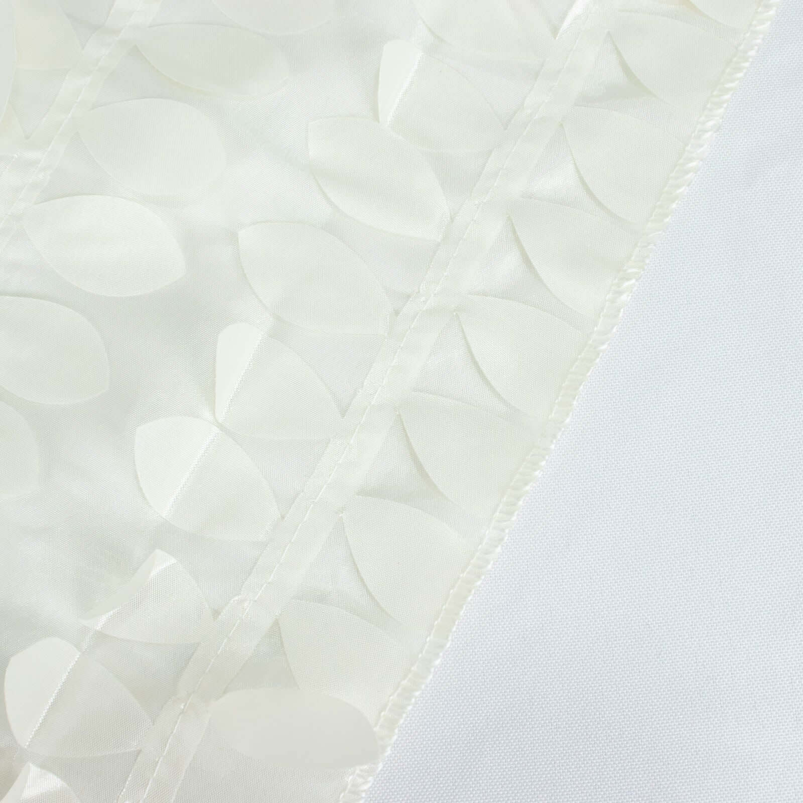 Taffeta Square Table Overlay 54"x54" Ivory - 3D Leaf Petal Tablecloth Topper - Image 3