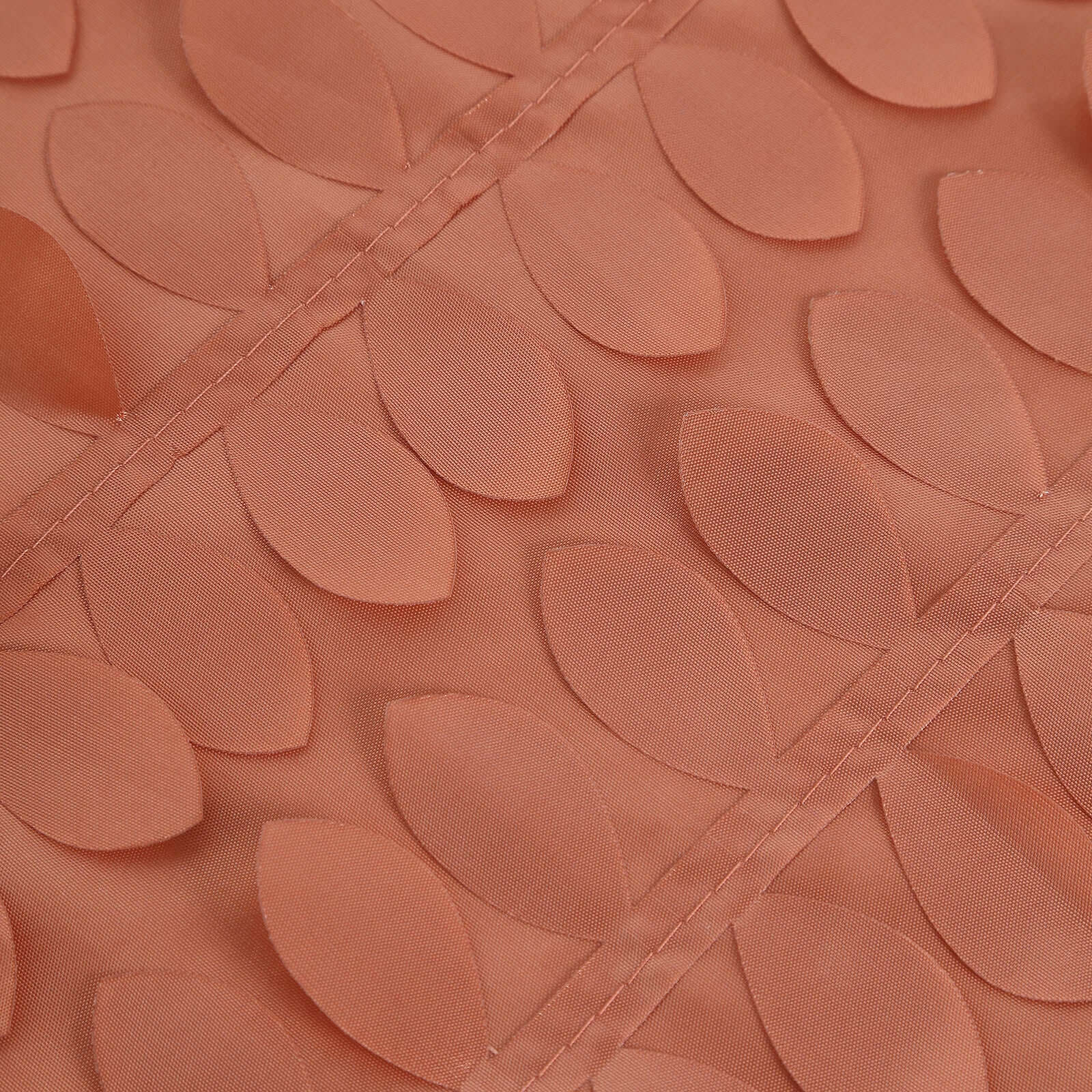 Taffeta Square Tablecloth 54"x54" Terracotta (Rust) - 3D Leaf Petal Table Cover - Image 8