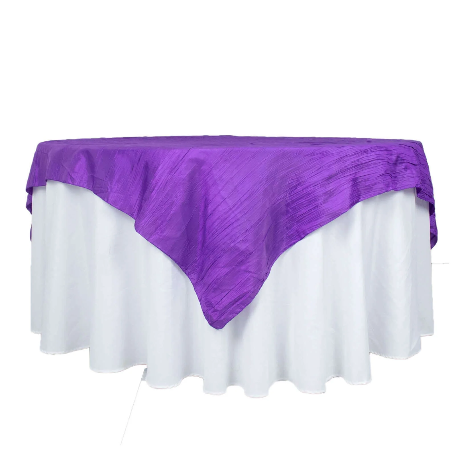Taffeta Table Overlay 72"x72" Purple - Accordion Crinkle Table Topper - Image 7