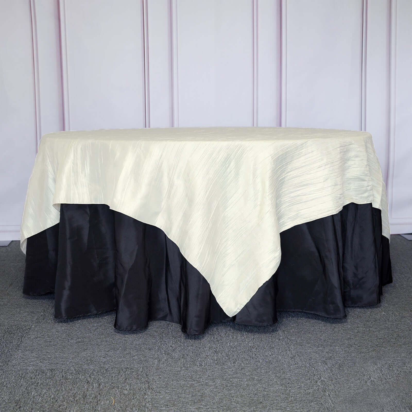 Taffeta Table Overlay 90"x90" Ivory - Accordion Crinkle Table Topper - Image 8