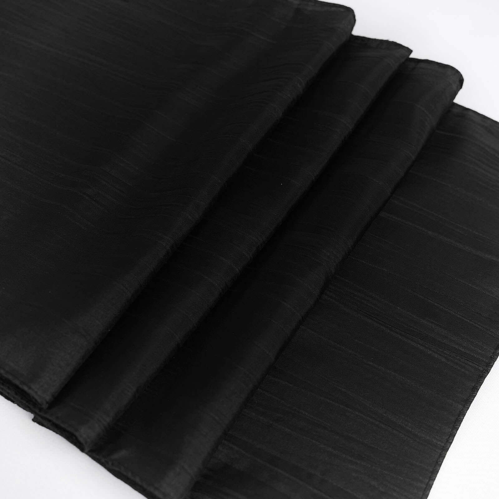 Taffeta Table Runner 12"x108" Black - Accordion Crinkle Table Linen for Stylish Events - Image 8