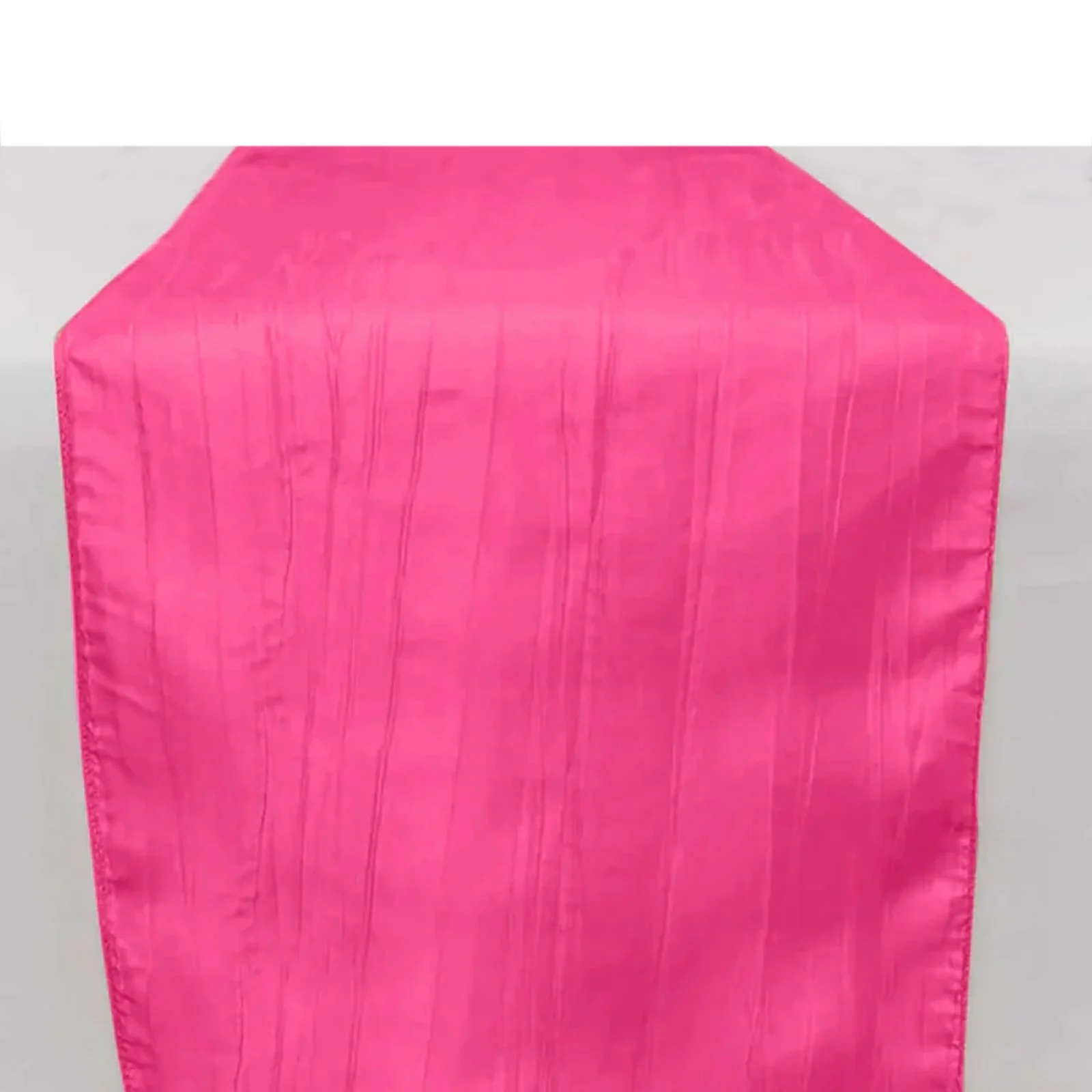Taffeta Table Runner 12"x108" Fuchsia - Accordion Crinkle Table Linen