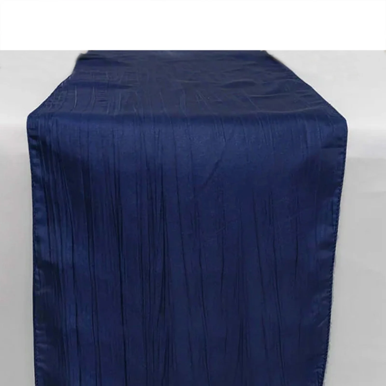 Taffeta Table Runner 12"x108" Navy Blue - Accordion Crinkle Table Linen