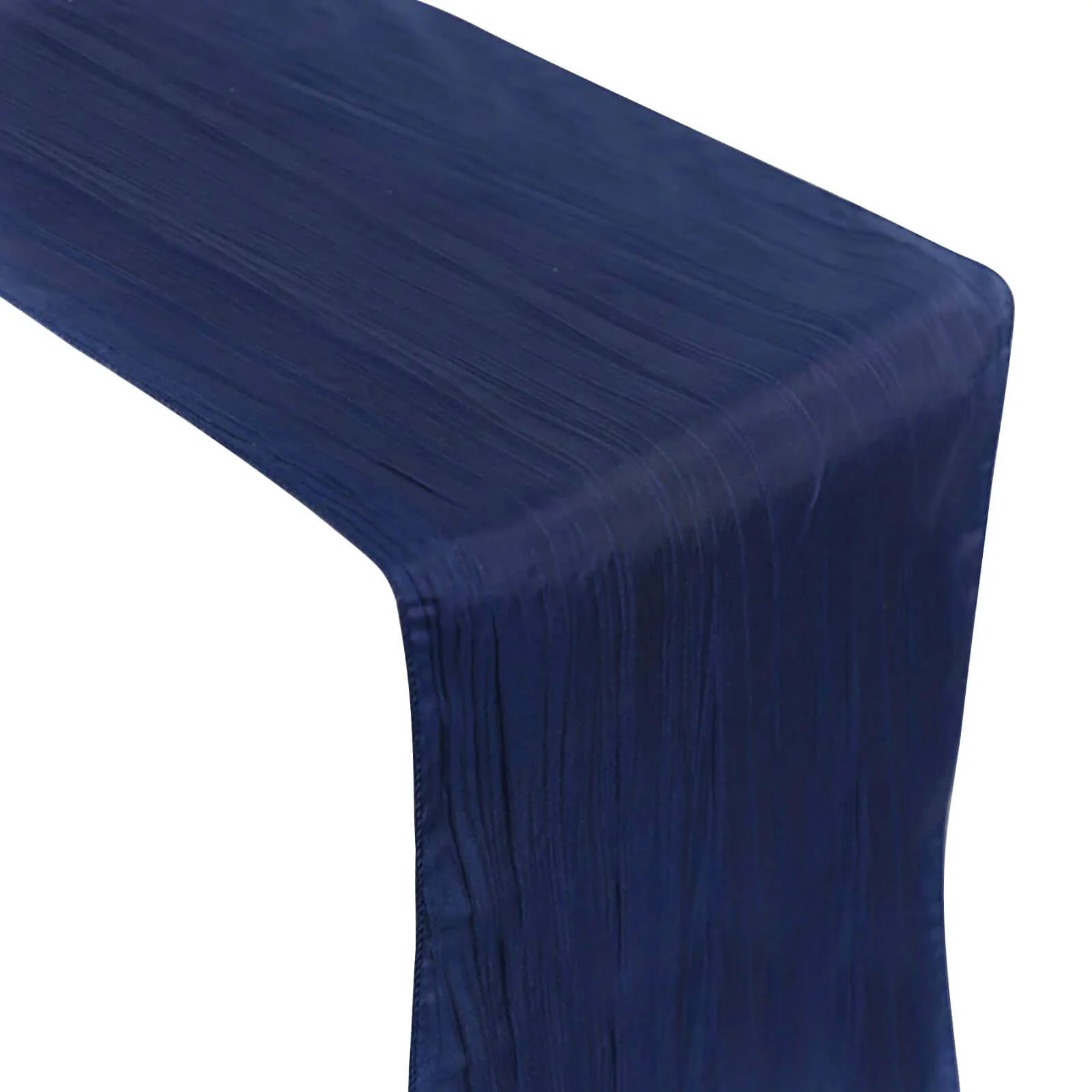 Taffeta Table Runner 12"x108" Navy Blue - Accordion Crinkle Table Linen - Image 7
