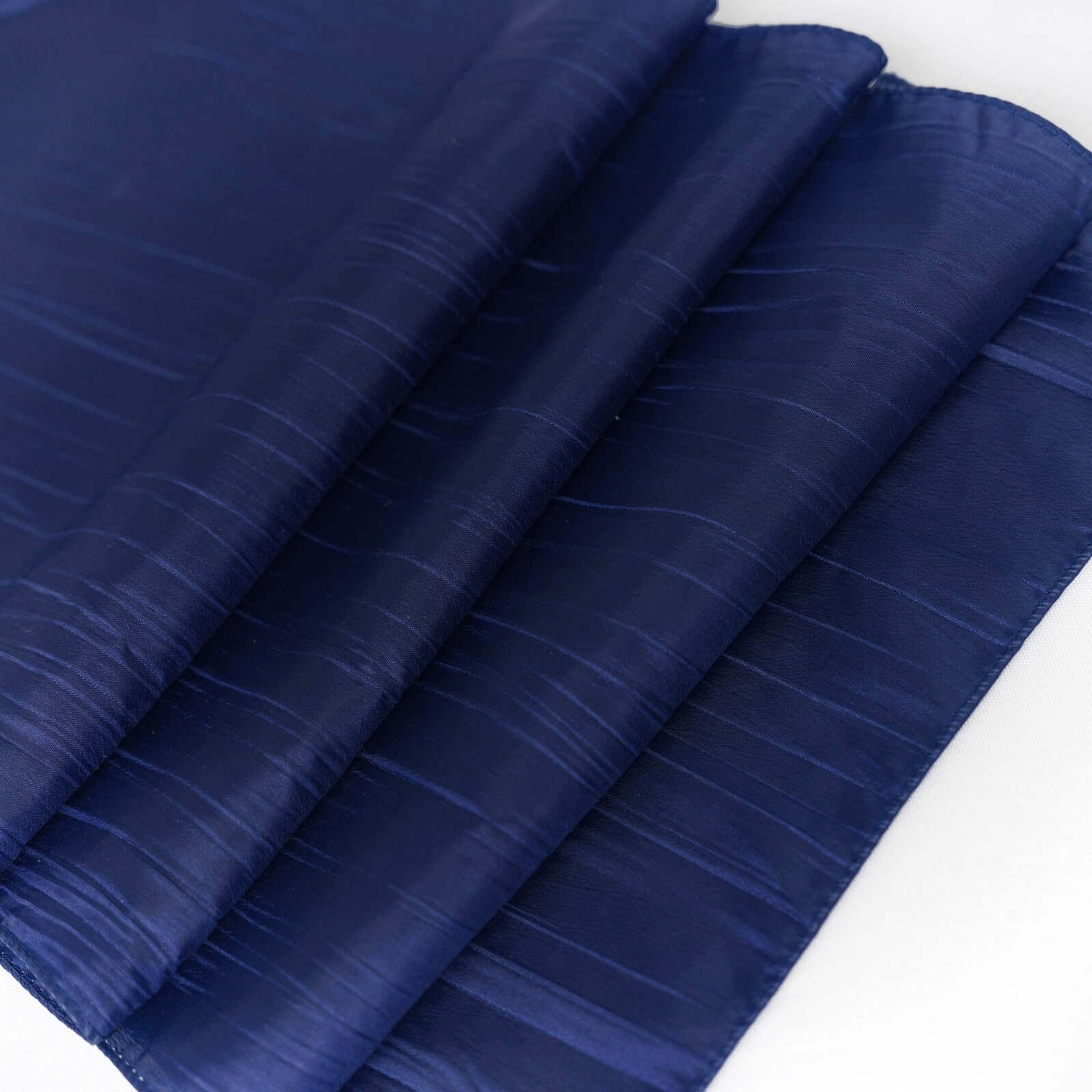Taffeta Table Runner 12"x108" Navy Blue - Accordion Crinkle Table Linen - Image 8
