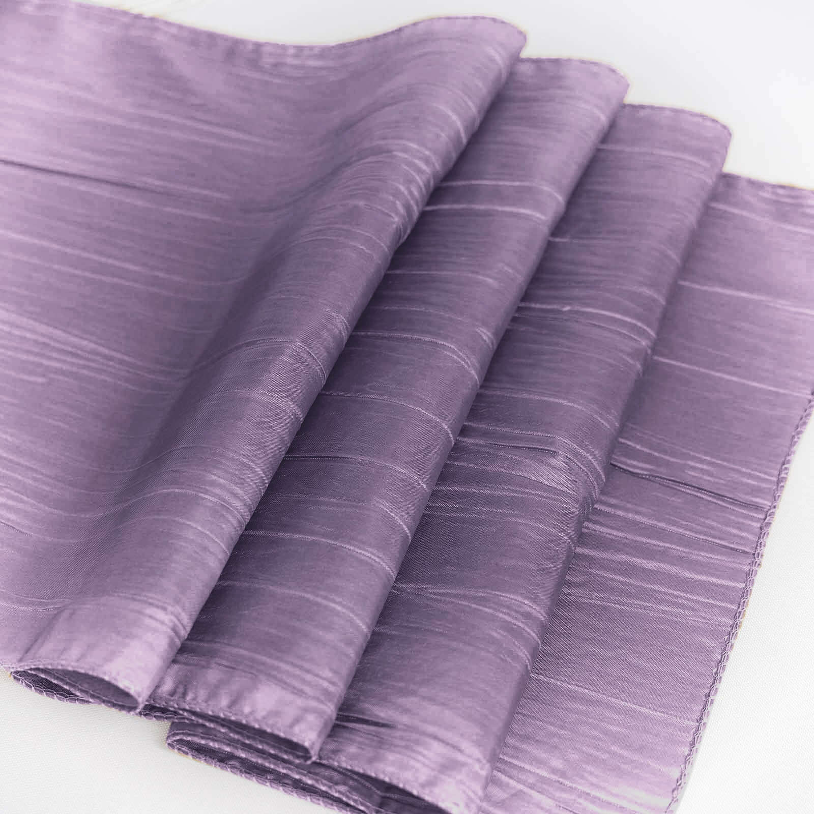 Taffeta Table Runner 12"x108" Violet Amethyst - Accordion Crinkle Table Linen - Image 8