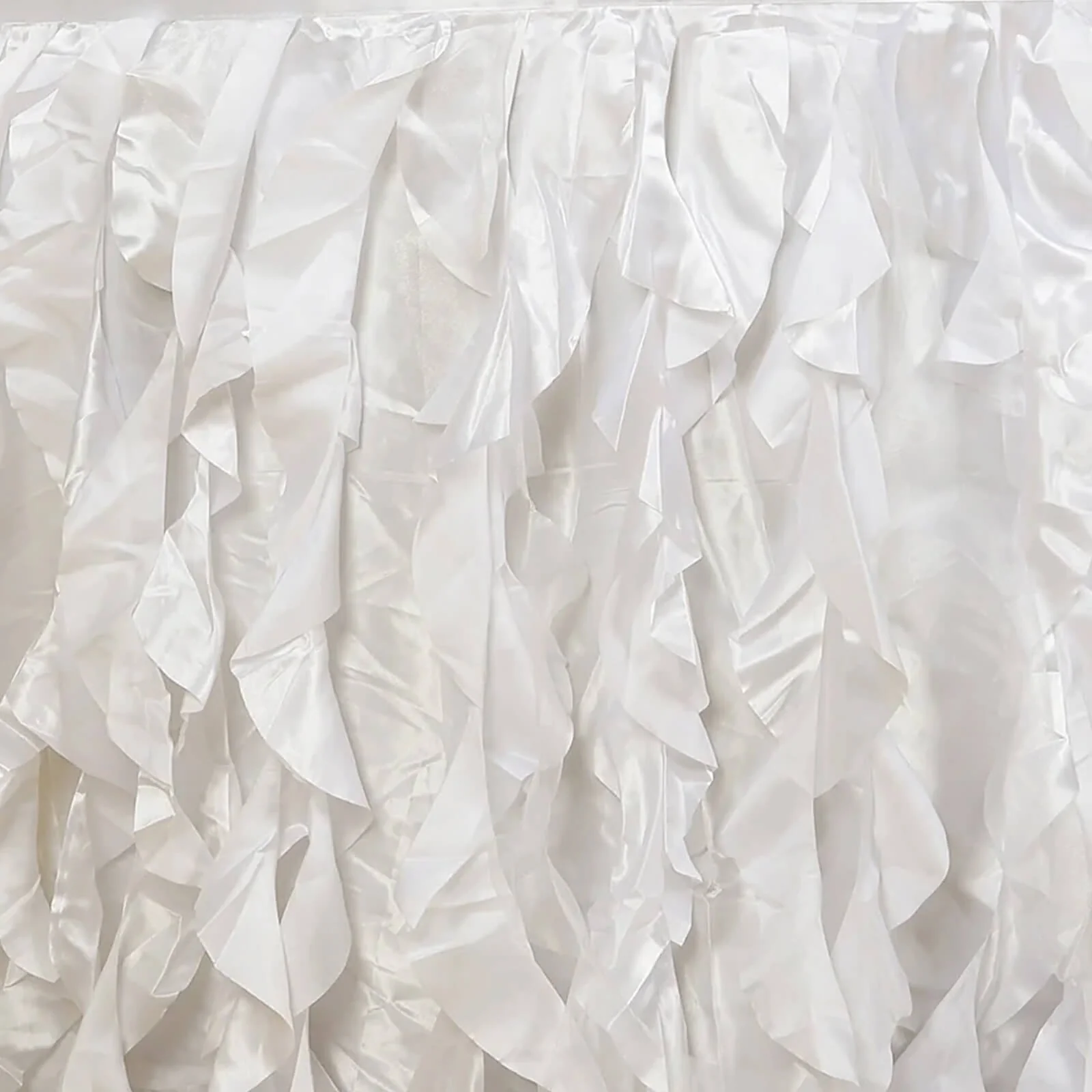Taffeta Table Skirt 14ft White - Curly Willow Design for Stylish & Versatile Event Table Cover - Image 8
