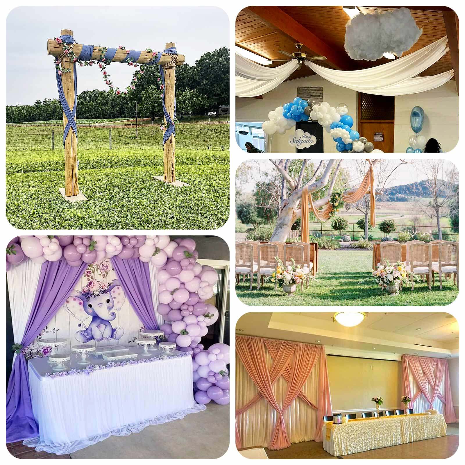 Taupe 4-Way Stretch Spandex Backdrop Drape Curtain, Wrinkle Free Event Divider Panel with Rod Pockets - 5ftx10ft - Image 4