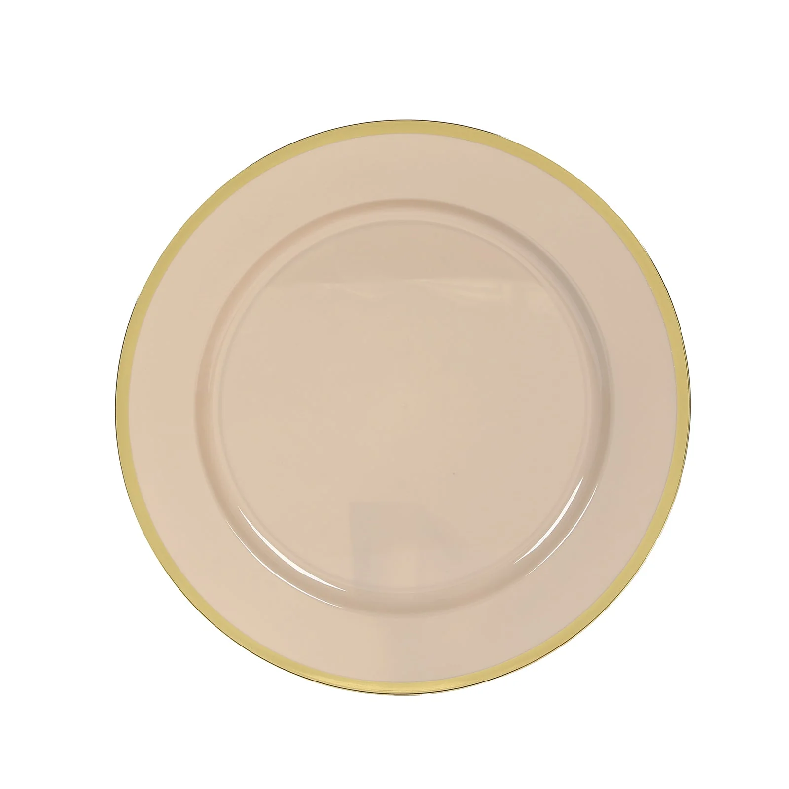10 Pack Taupe Economy Plastic Charger Plates With Gold Rim, Round Dinner Chargers Event Tabletop Decor - 12" - Image 5