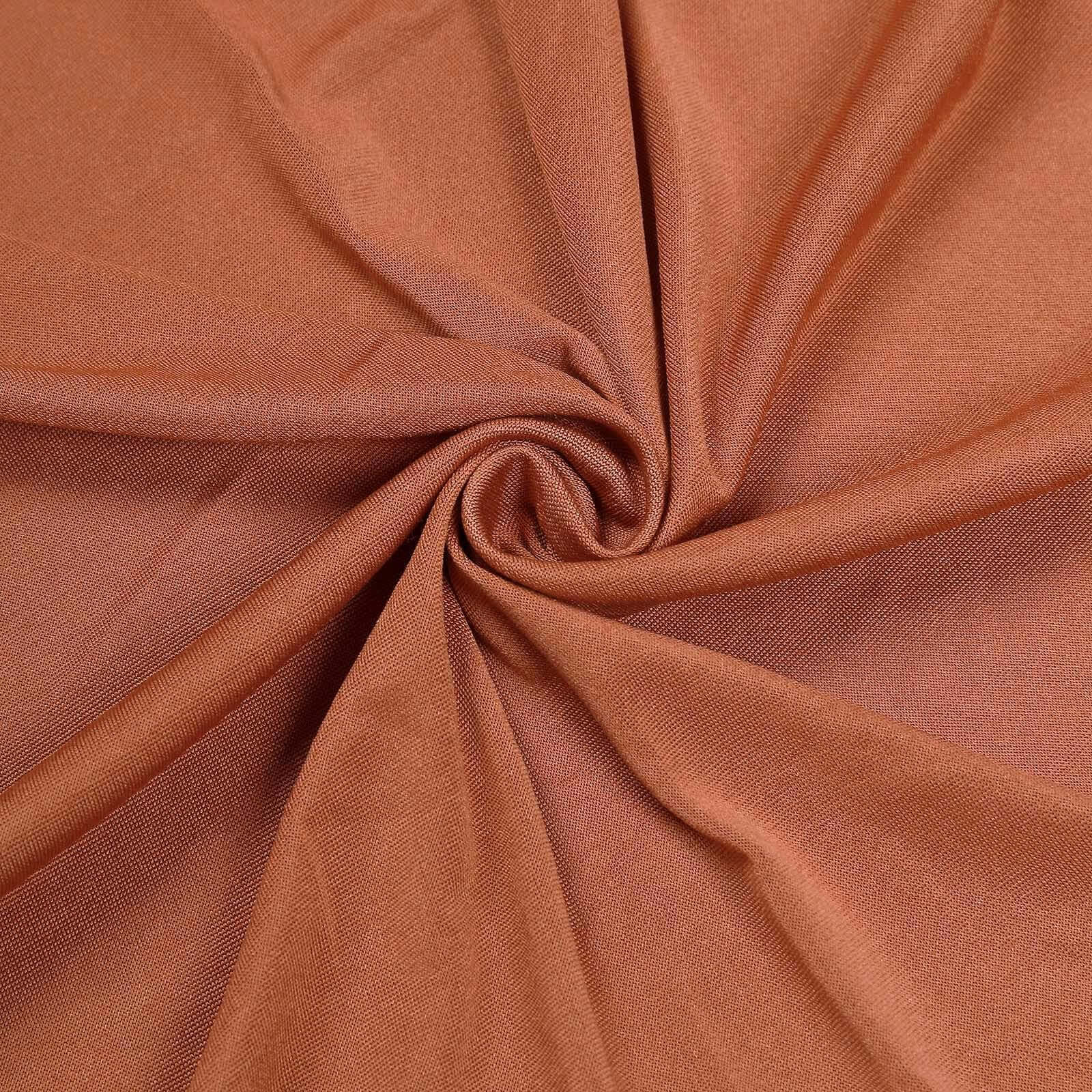 Terracotta (Rust) 4-Way Stretch Spandex Backdrop Drape Curtain, Wrinkle Free Event Divider Panel with Rod Pockets - 5ftx14ft - Image 7