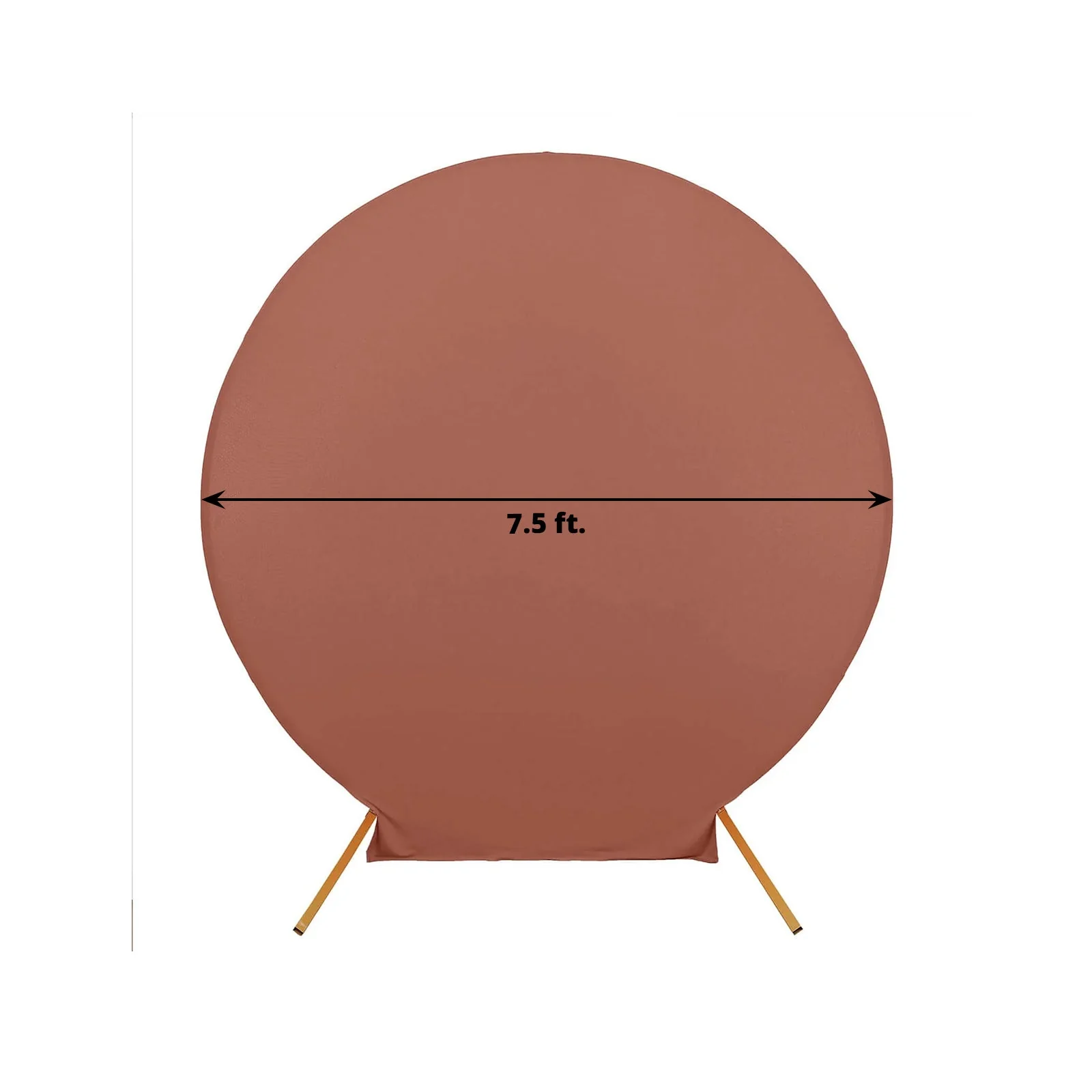 Terracotta (Rust) Round Spandex Fit Wedding Backdrop Stand Cover 7.5ft - Image 3