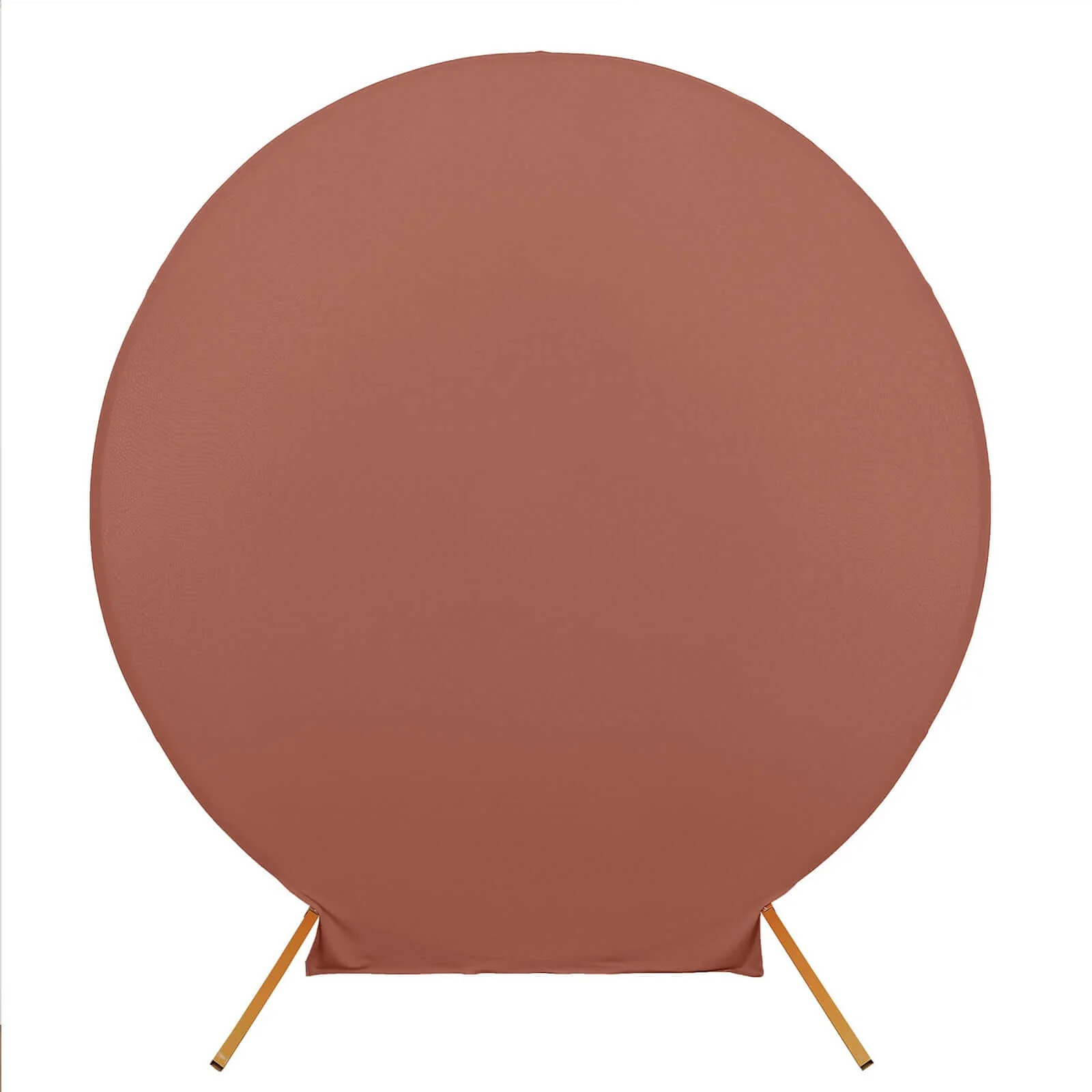 Terracotta (Rust) Round Spandex Fit Wedding Backdrop Stand Cover 7.5ft - Image 7