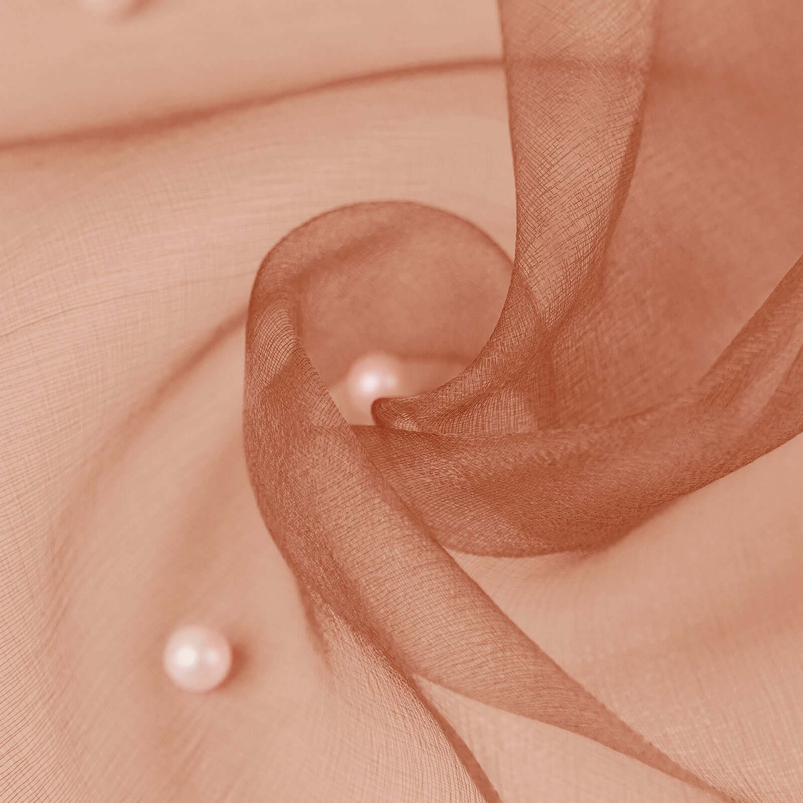 Terracotta (Rust) Sheer Chiffon Fabric Bolt, DIY Voile Drapery Fabric 12"x10yd - Image 2