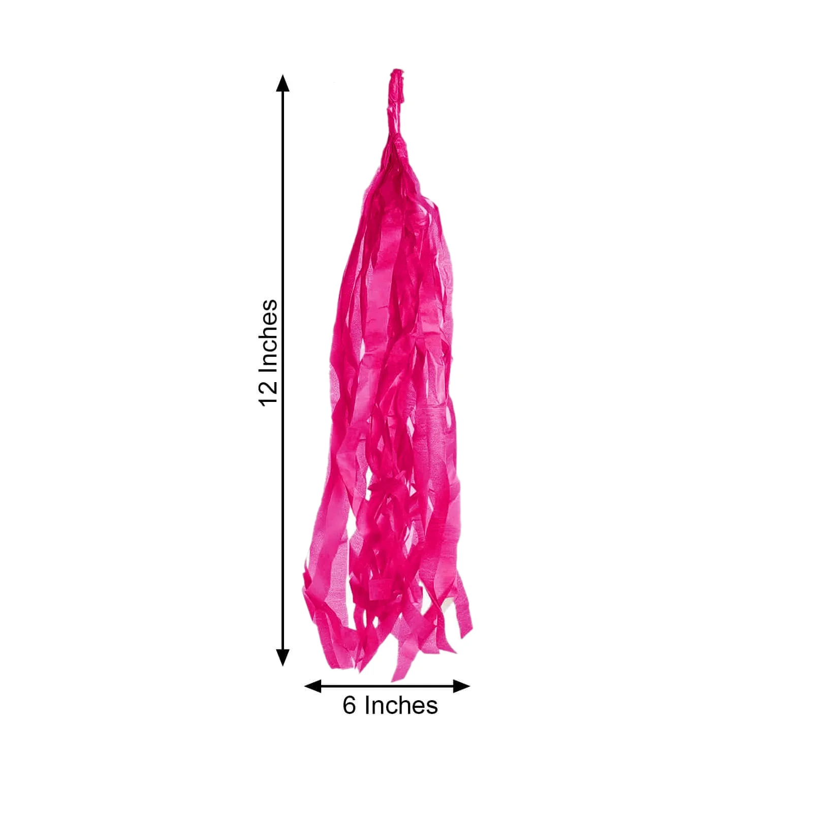 10 Pack Pre-Tied Pink Tissue Paper Tassel Garland – 12" Hanging Fringe Streamer Banner with 10ft String for Party Backdrop & Event Décor - Image 3