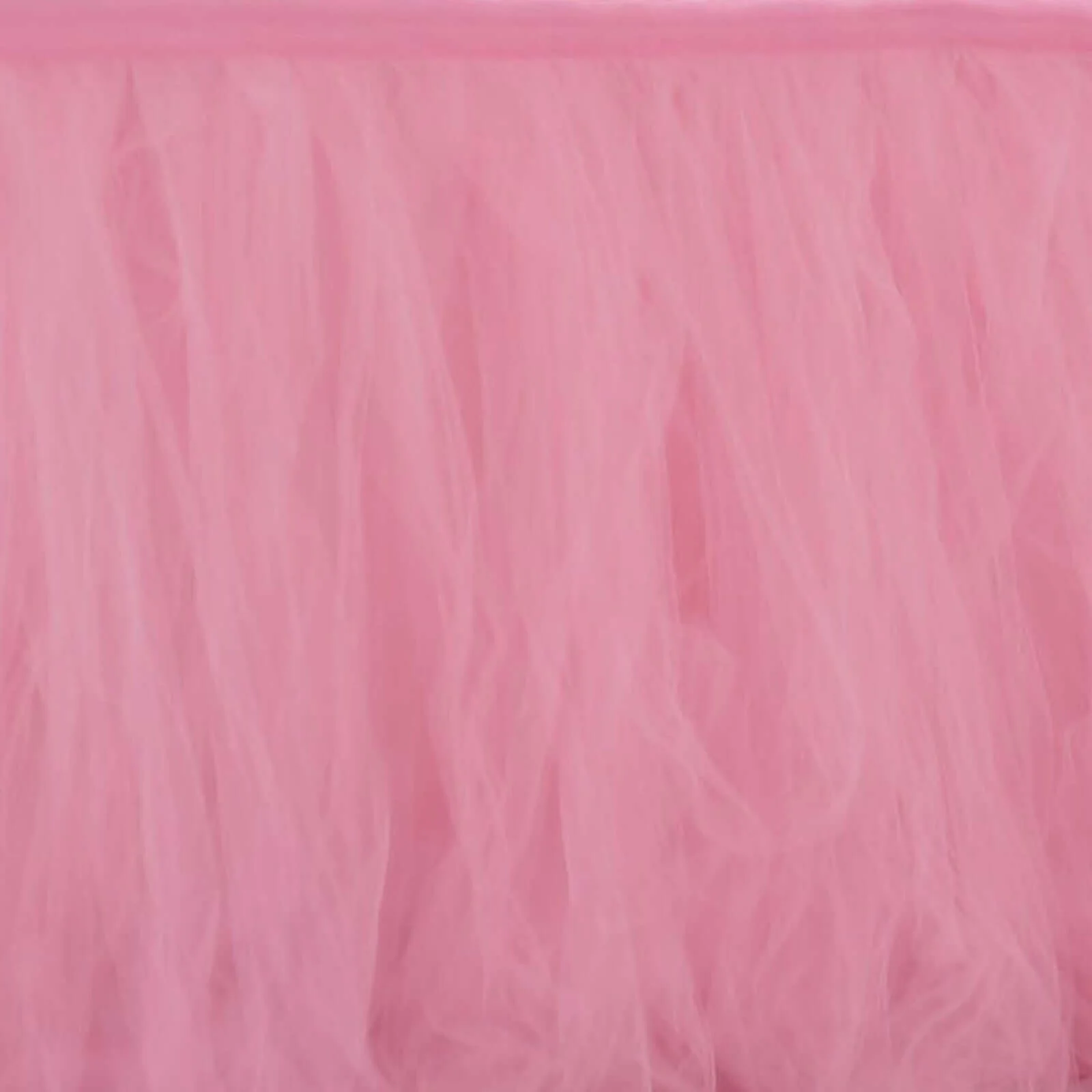 Tulle Table Skirt 17ft Pink/Rose Quartz - 4 Layer Pleated Tutu Table Cover - Image 8