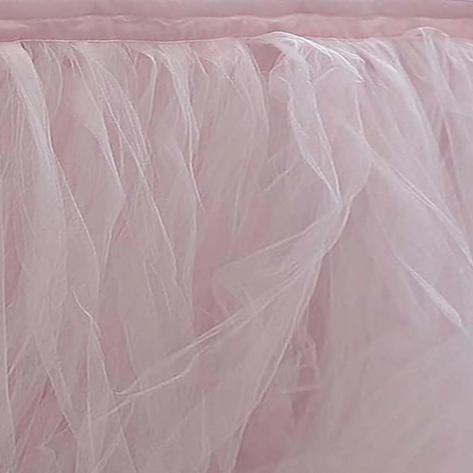 Tulle Table Skirt 21ft Blush - 4 Layer Pleated Tutu Table Cover - Image 8